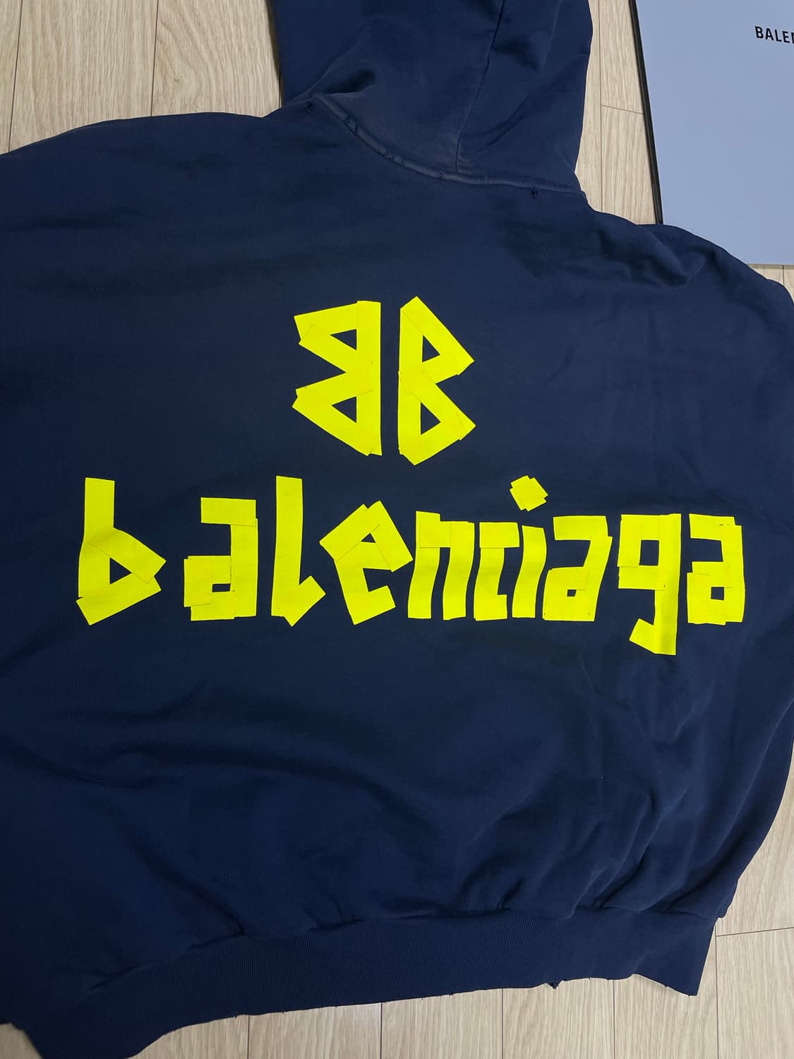 발렌시아가 테이프타입 후드 네이비 xs 상품이미지3