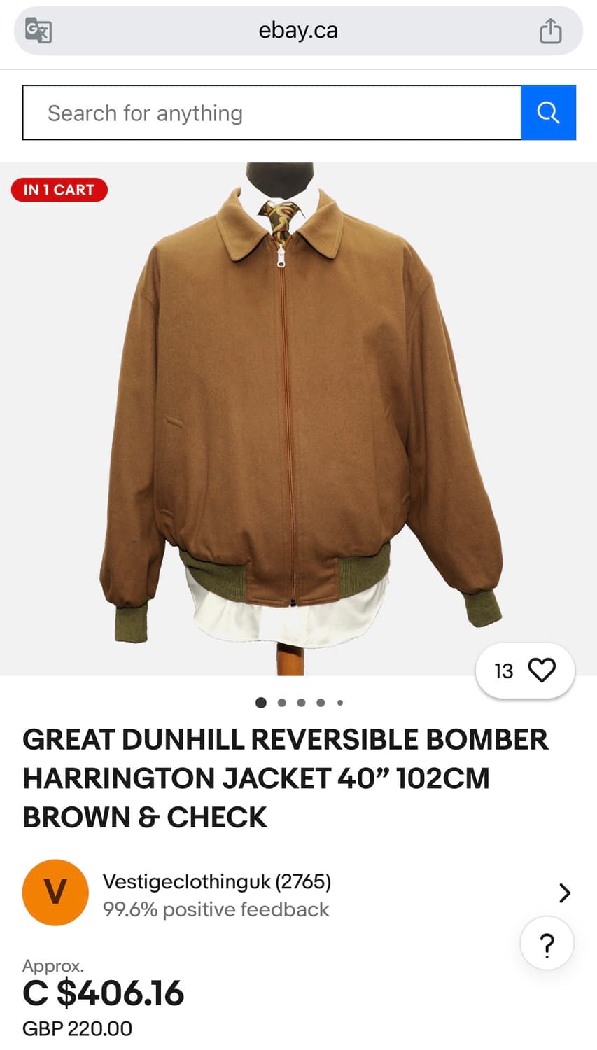 알프레드 던힐 리버시블 봄버 자켓 상품이미지7