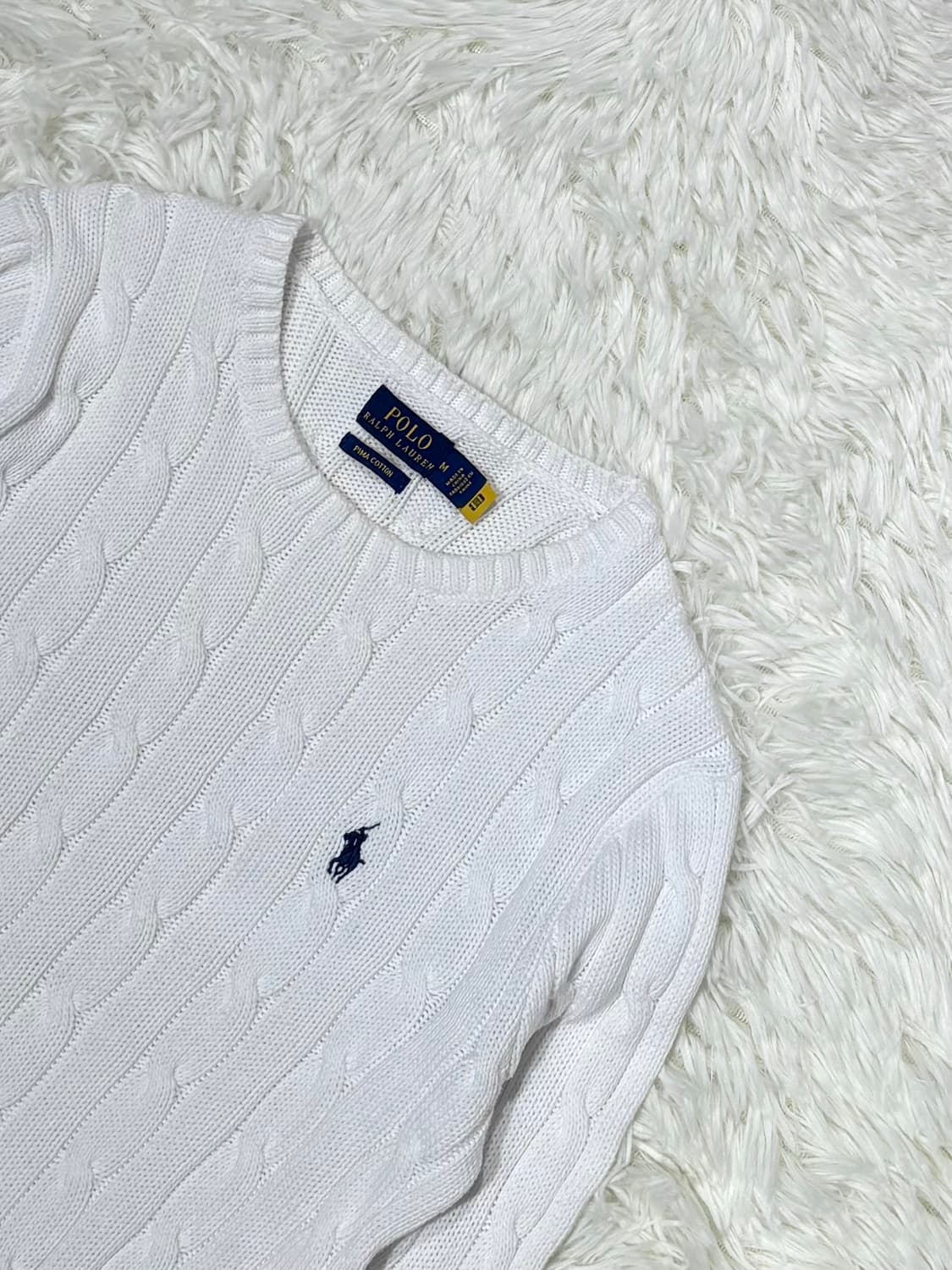 폴로랄프로렌 qr 네이비포니 화이트 케이블 니트 상품이미지4