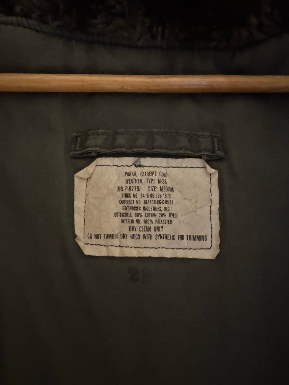 80s 밀리터리 콜드웨더 N3b 파카 M Mens M 상품이미지6