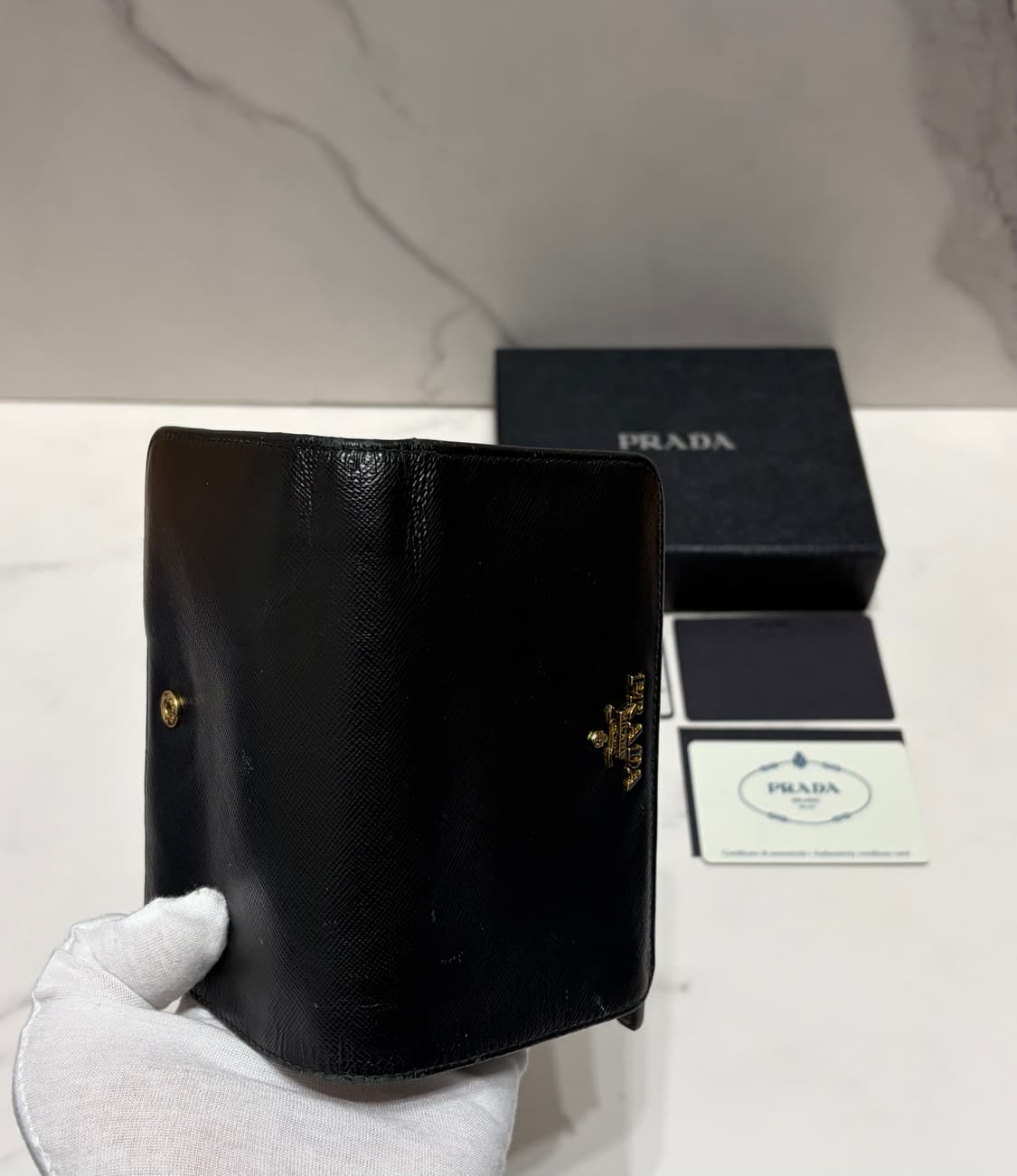 [정품] 프라다 사피아노 중지갑 블랙 백화점 풀구성 상품이미지8