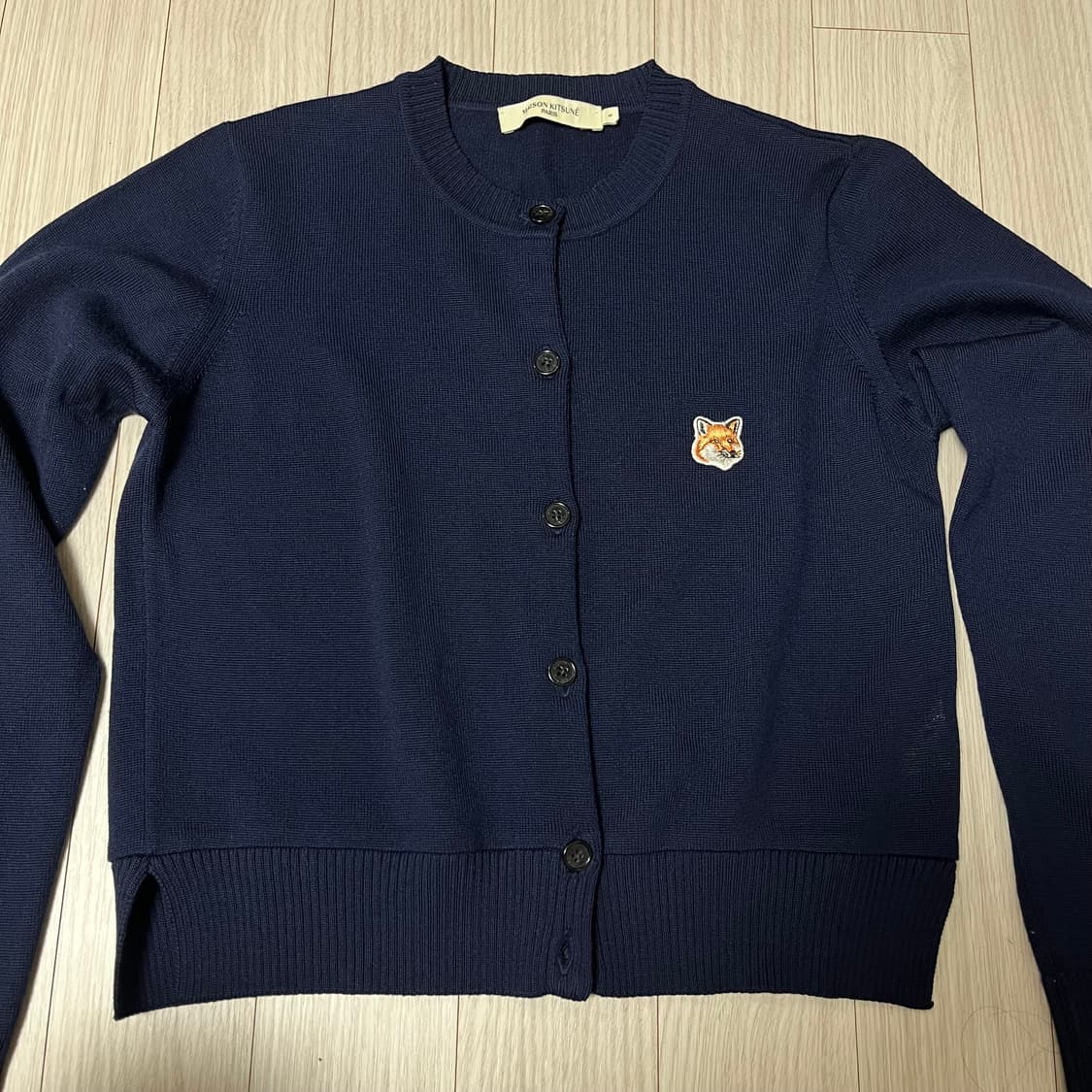 (W, 기장수선) 메종 키츠네 라운드넥 가디건 네이비 S 상품이미지1