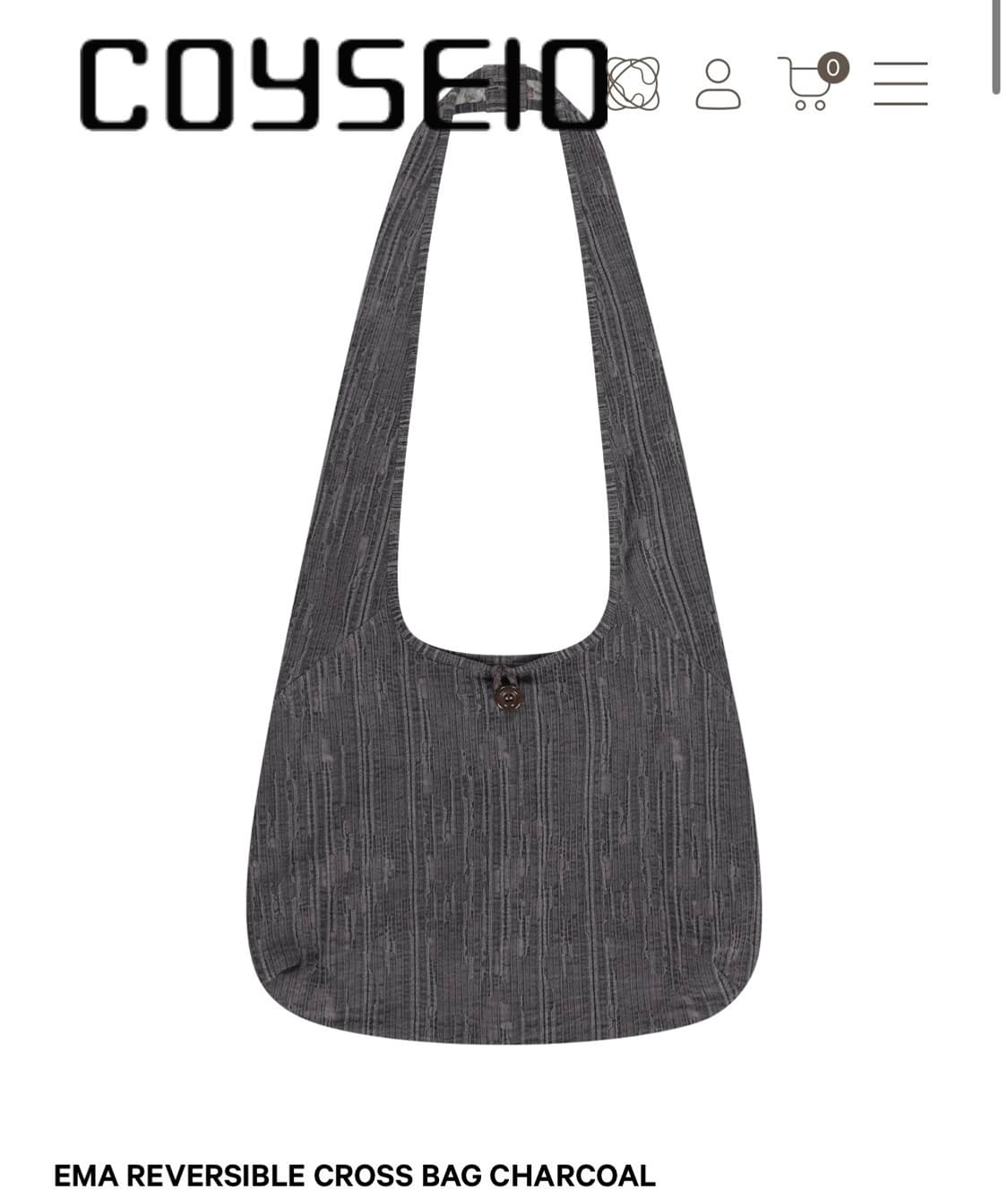 코이세이오 엠마 리버시블 크로스백 차콜 상품이미지1