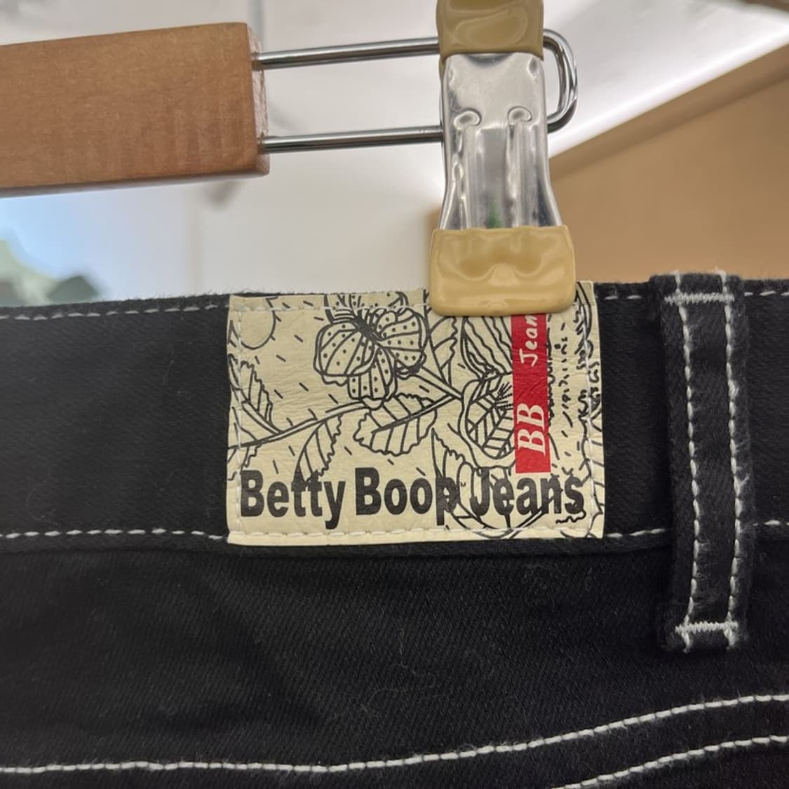 베티붑 펑크 키치 나비자수 흑청 데님팬츠 29인치 C10404 상품이미지5