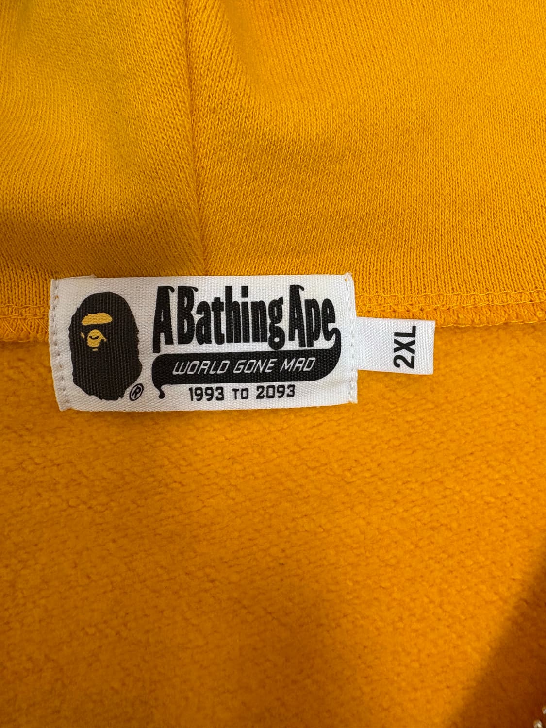 [2XL] 베이프 샤크후드집업 옐로우 카모 판매합니다. 상품이미지4