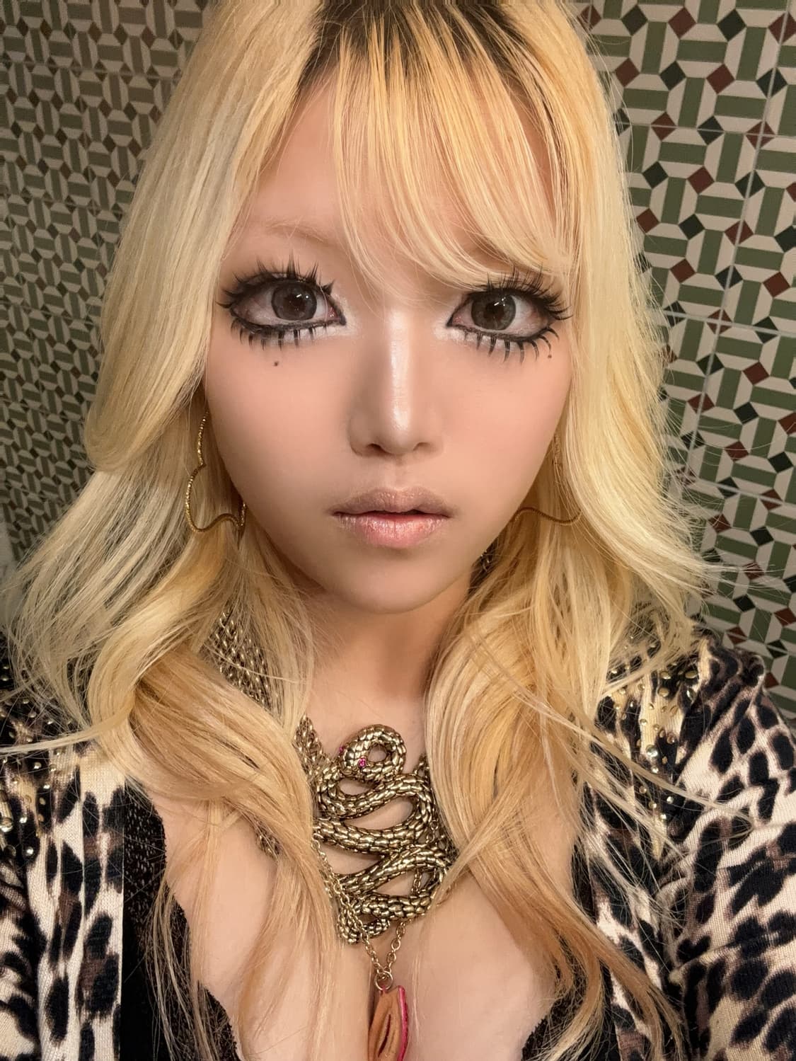 갸루 뱀 체인 골드 목걸이 오네갸루 쿠로갸루 빈티지 앤틱골드 상품이미지1