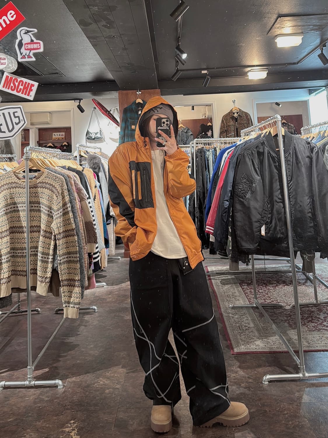 아디다스 윈드브레이커 하이브리드 기모 배색 오렌지 바람막이 L 새상품 상품이미지9