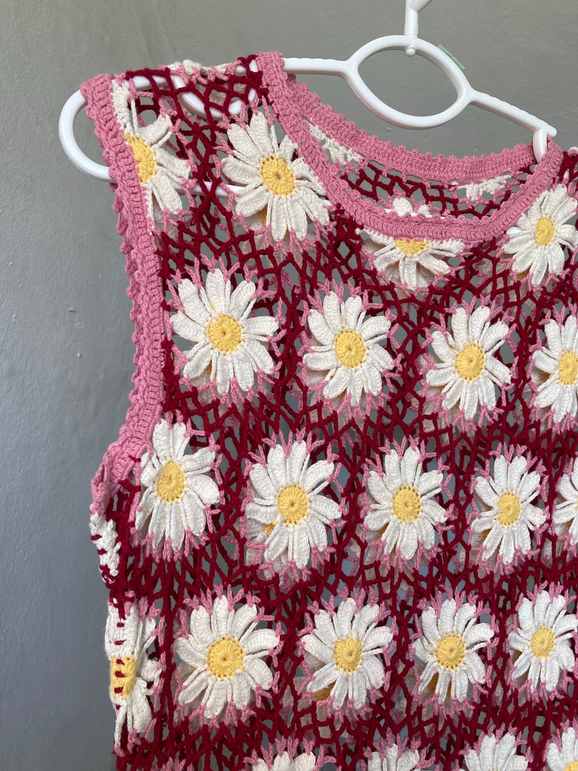 플라워 뜨개 레이스 니팅 베스트 상품이미지2