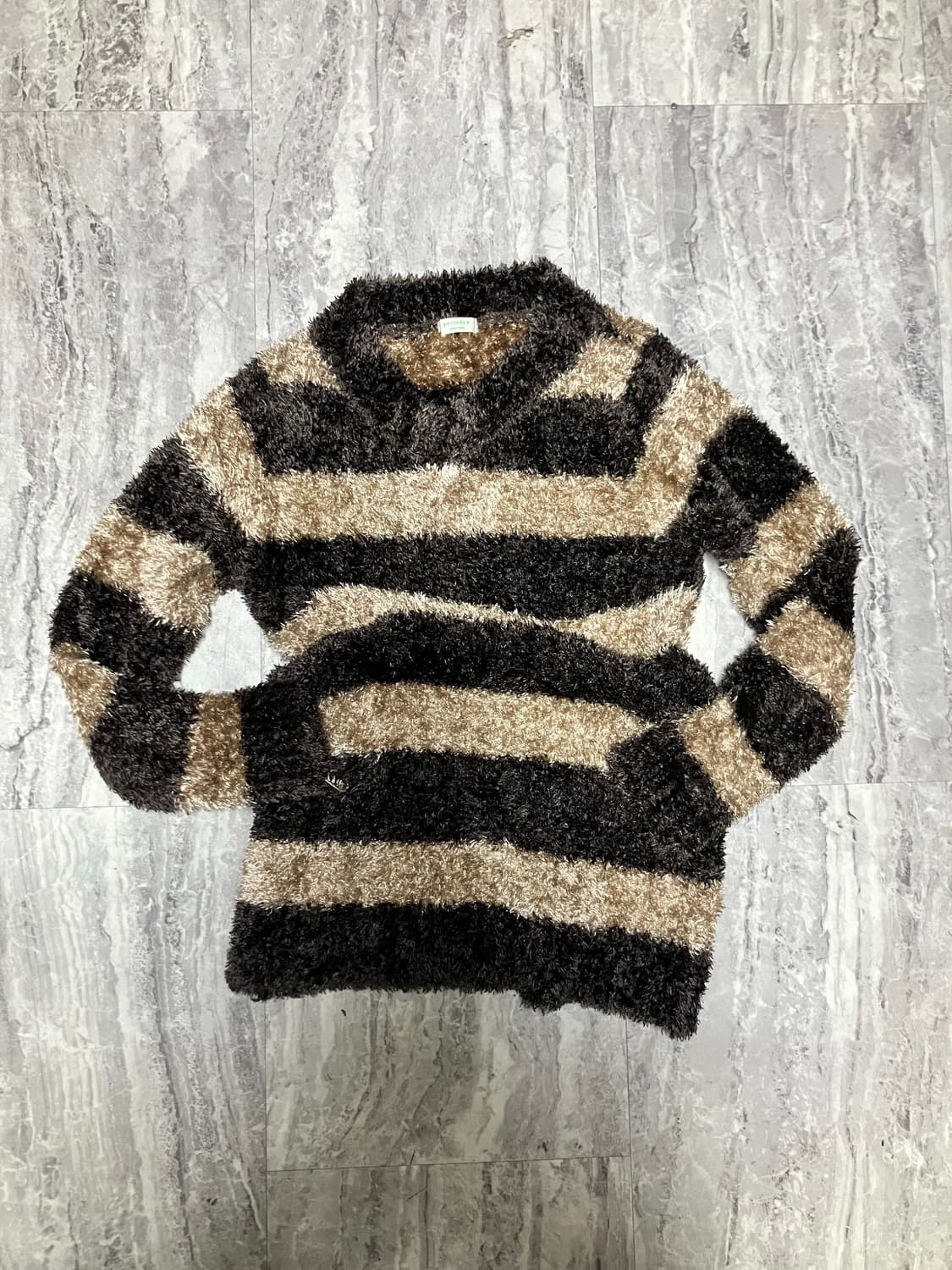 일본빈티지 Persodea 핀터깔y2k 라떼갸루초코대대장 스트라이프니트 상품이미지2