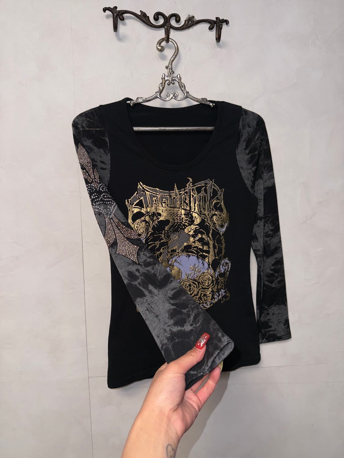 Black gold tie dye punk cubic sleeve 상품이미지5