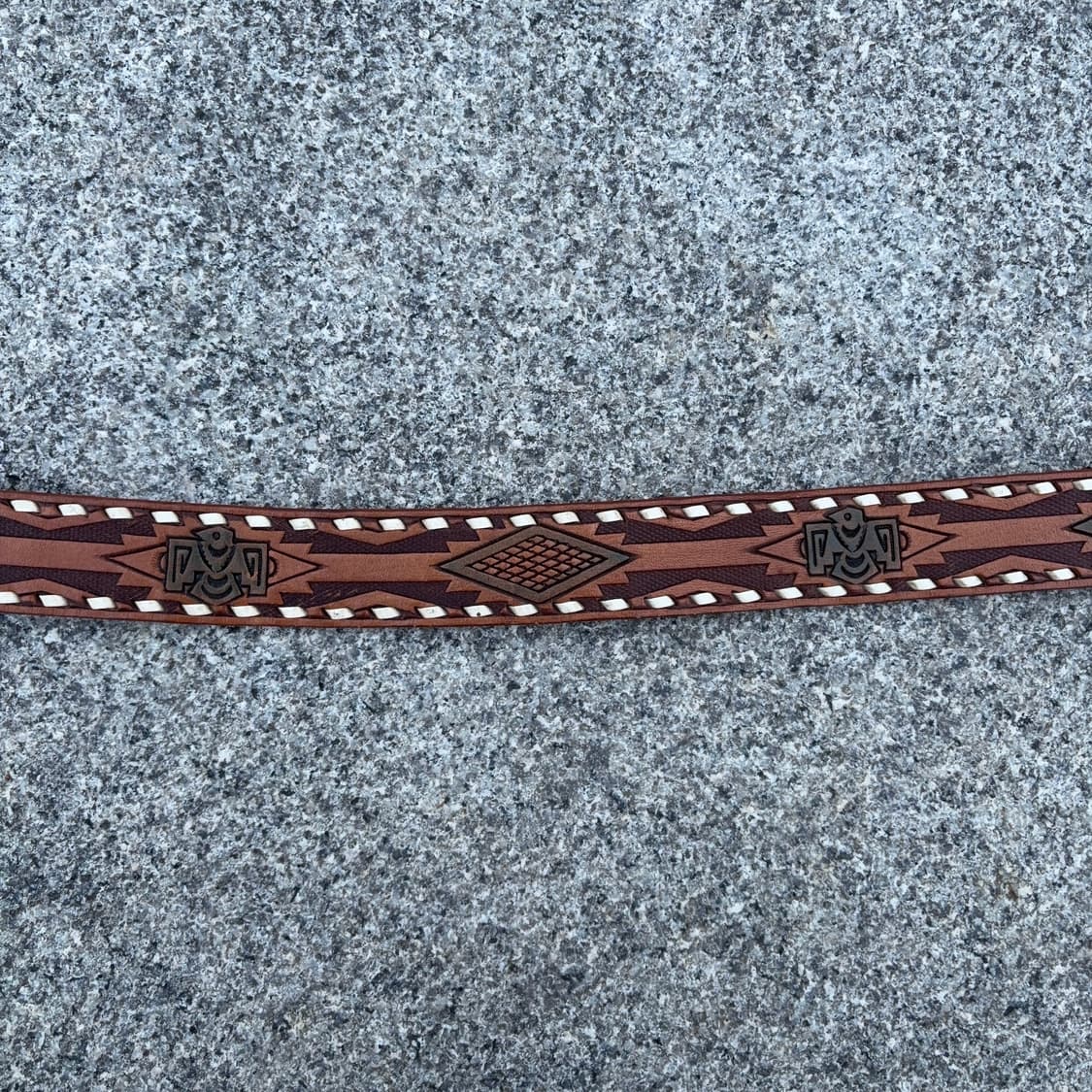 90s USA 밀러 Miller 웨스턴 웨어 카빙 레더 벨트(버클포함) 상품이미지5