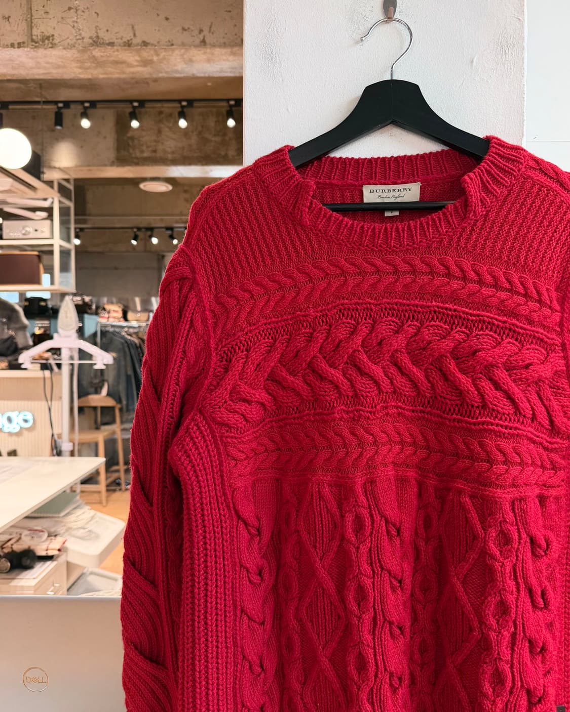 버버리 레드 아란 캐시미어혼방 니트  상품이미지4