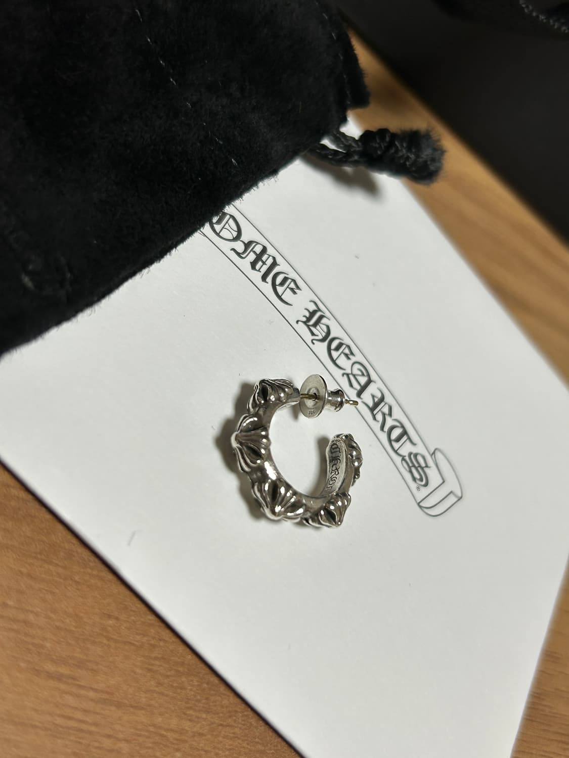 크롬하츠 크로스밴드 후프 이어링 상품이미지2