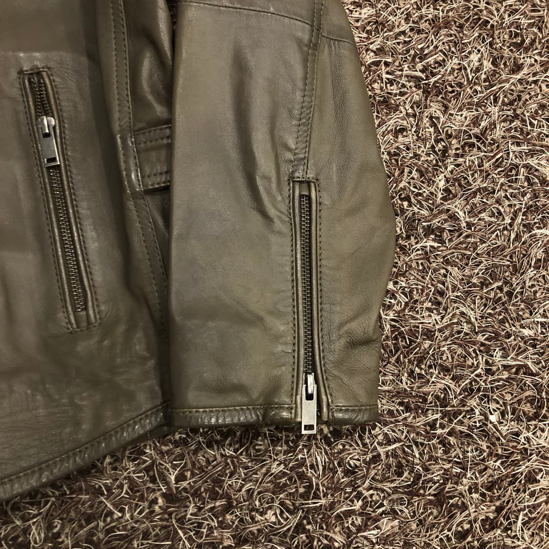 빈티지 워모 양가죽 라이더 레더 가죽 바이커 자켓 상품이미지3