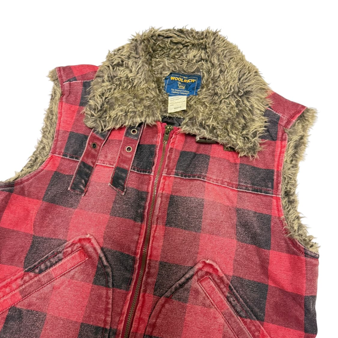 울리치 카라퍼 울프죠 코튼 레드체크 벨티드 베스트 상품이미지4