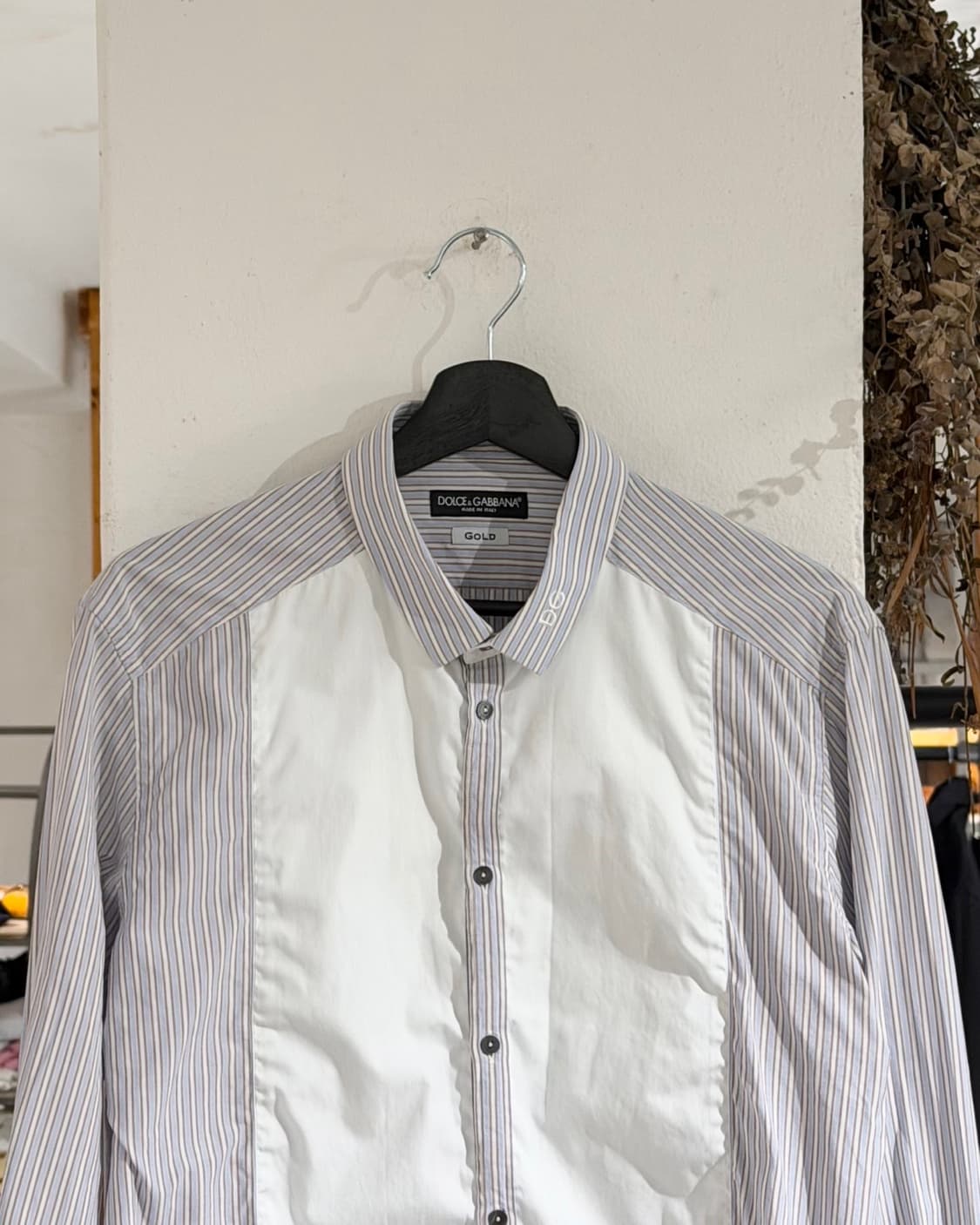 돌체앤가바나 블루 화이트 스트라이프 패널 셔츠 상품이미지4