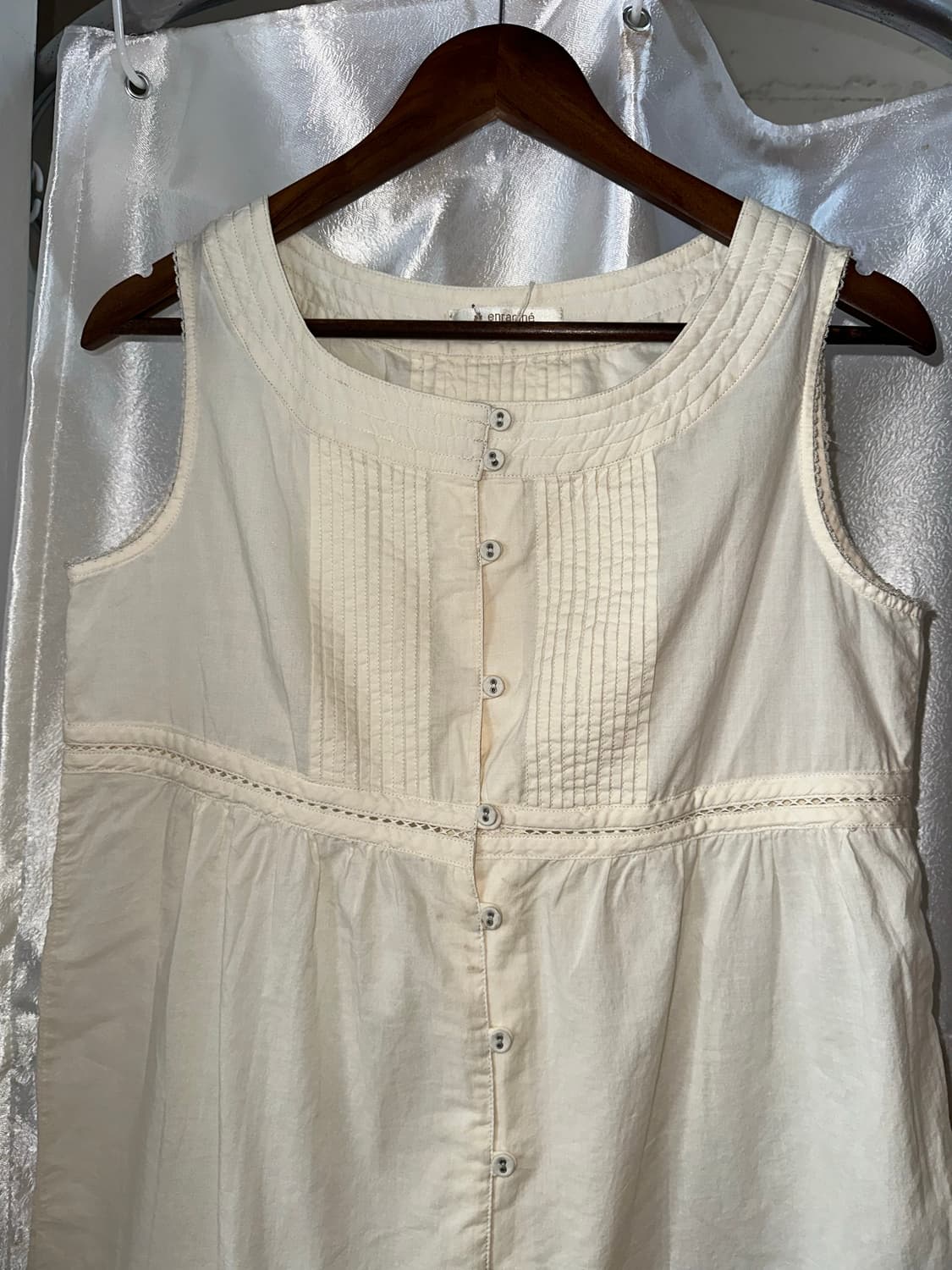 내추럴 코튼 슬리브리스 블라우스 상품이미지2