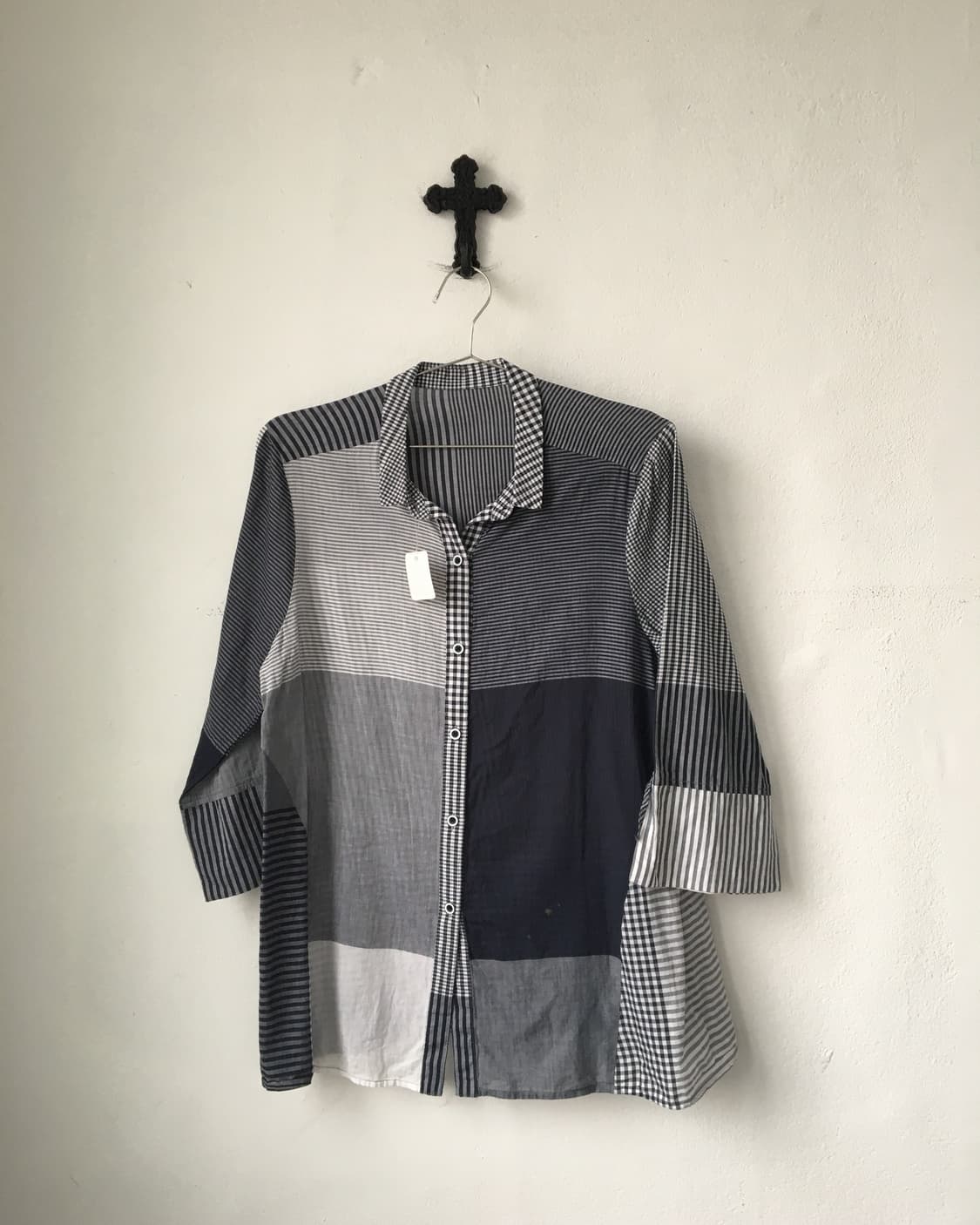 Check pattern mixed shirt 상품이미지2