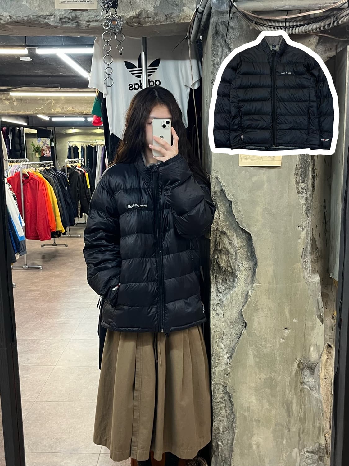 몽벨 경량패딩 블랙 L #csz2056 상품이미지1