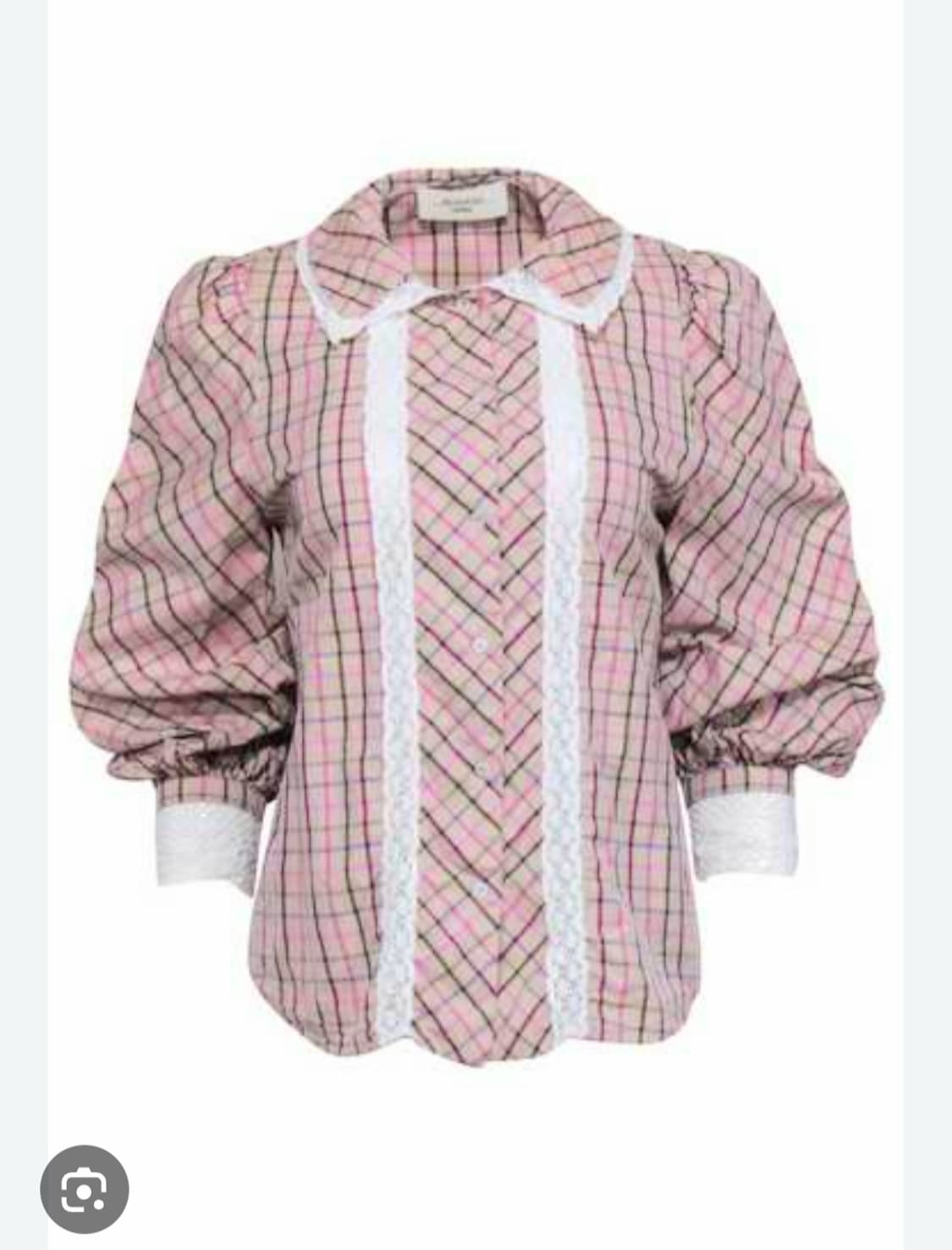 정품)막스마라 38사이즈(55~66) 막스마라 체크 레이스 블라우스 상품이미지4