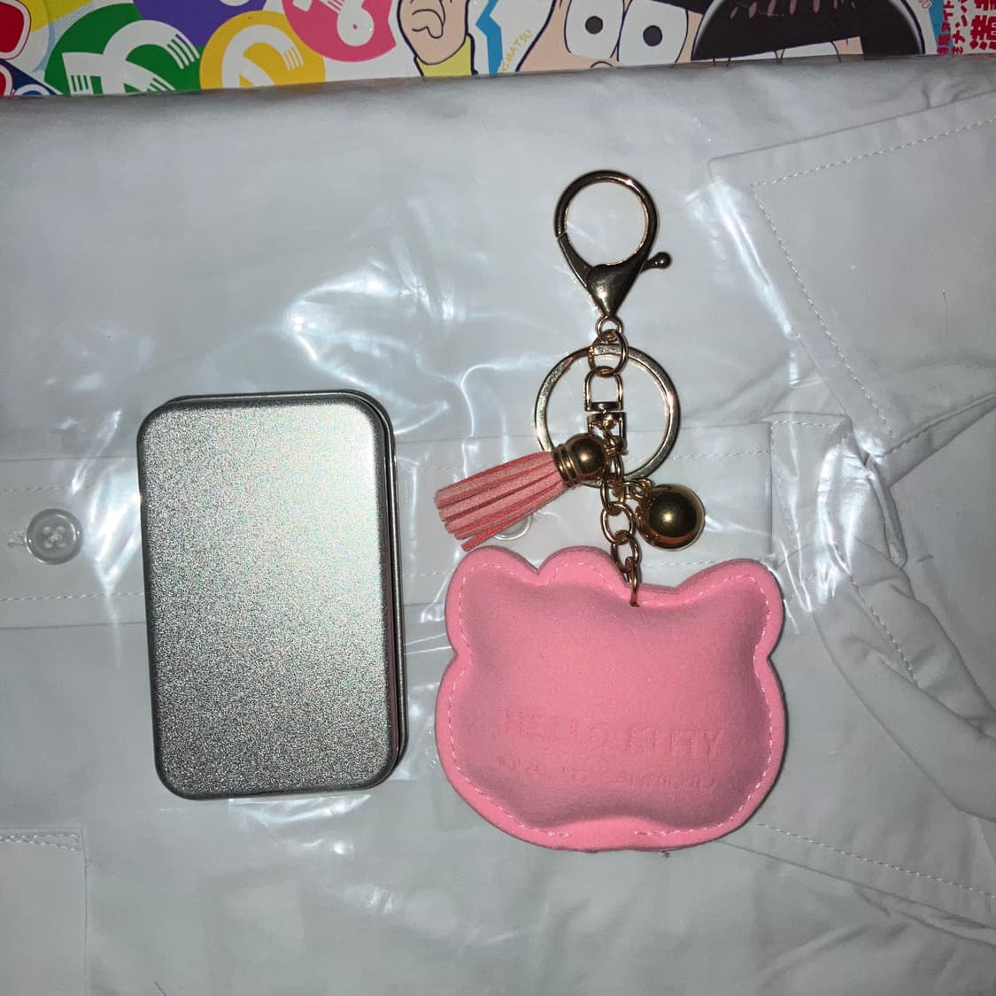 키티 큐빅 틴케이스 키홀더 세트 갸루 키링 열쇠고리 고전문구 상품이미지3