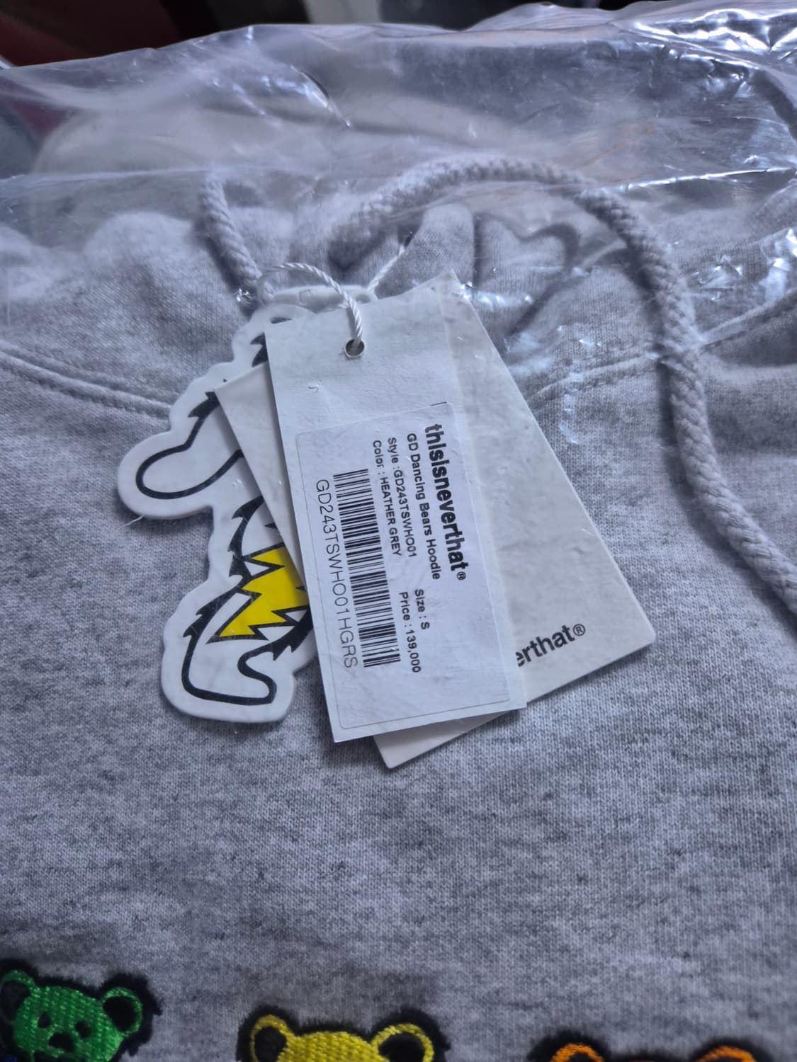 (새상품) 디스이즈네버댓 x 그레이트풀데드 댄싱 베어스 후드 상품이미지2