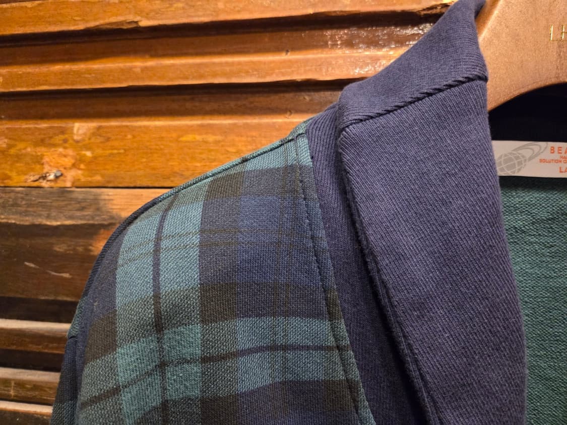 빔스 블랙와치패턴 숄칼라 카디건  상품이미지3