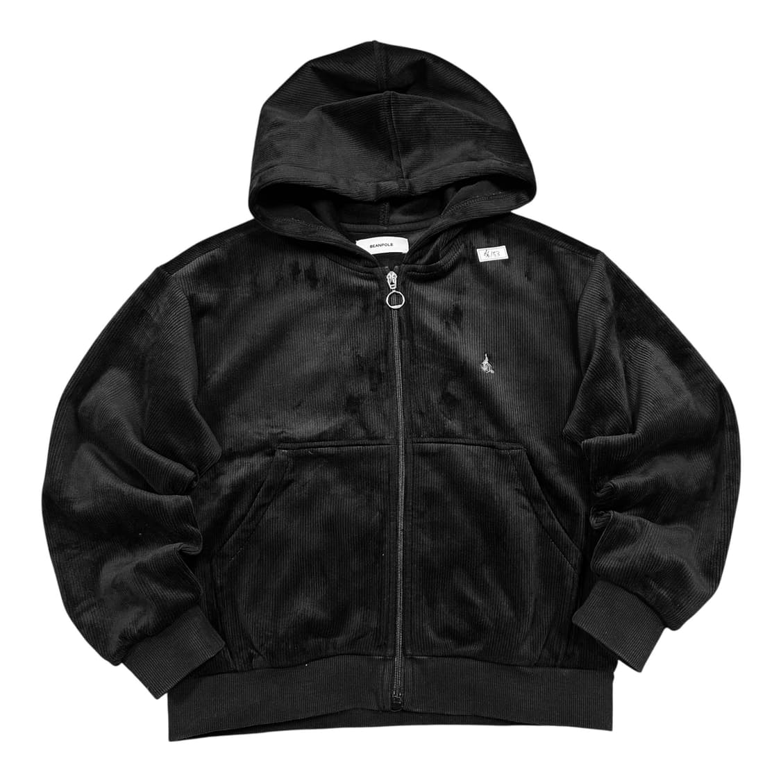 ✨ (바배) 빈폴 코듀로이 벨루어 벨벳 블랙 후드 집업 상품이미지1