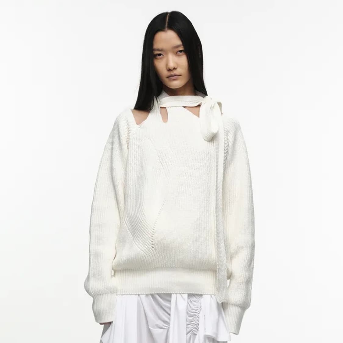 나체 슬릿 타이 니트 상품이미지2