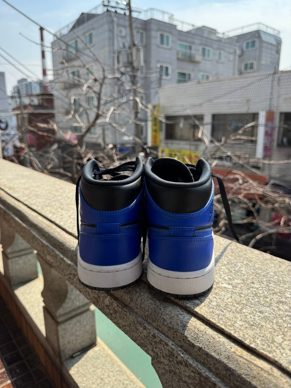 나이키 에어 조던 1 미드 블랙/블루 255mm 상품이미지3