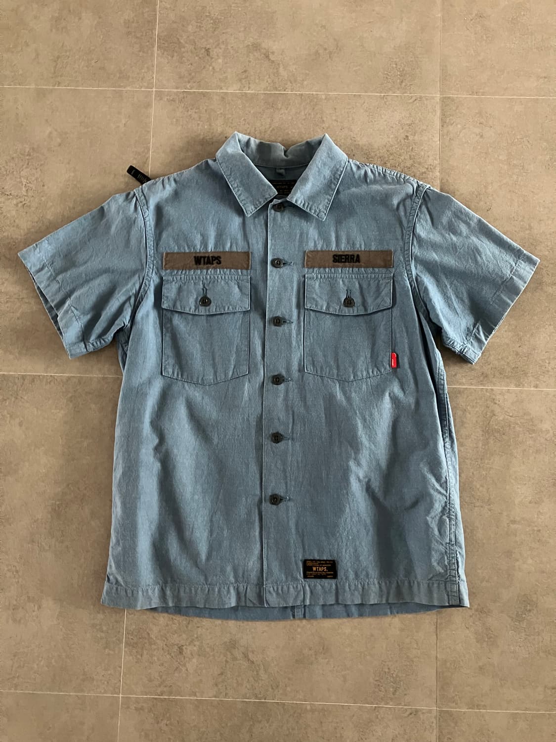 Wtaps 더블탭스 샴브레이 반팔 셔츠 상품이미지1