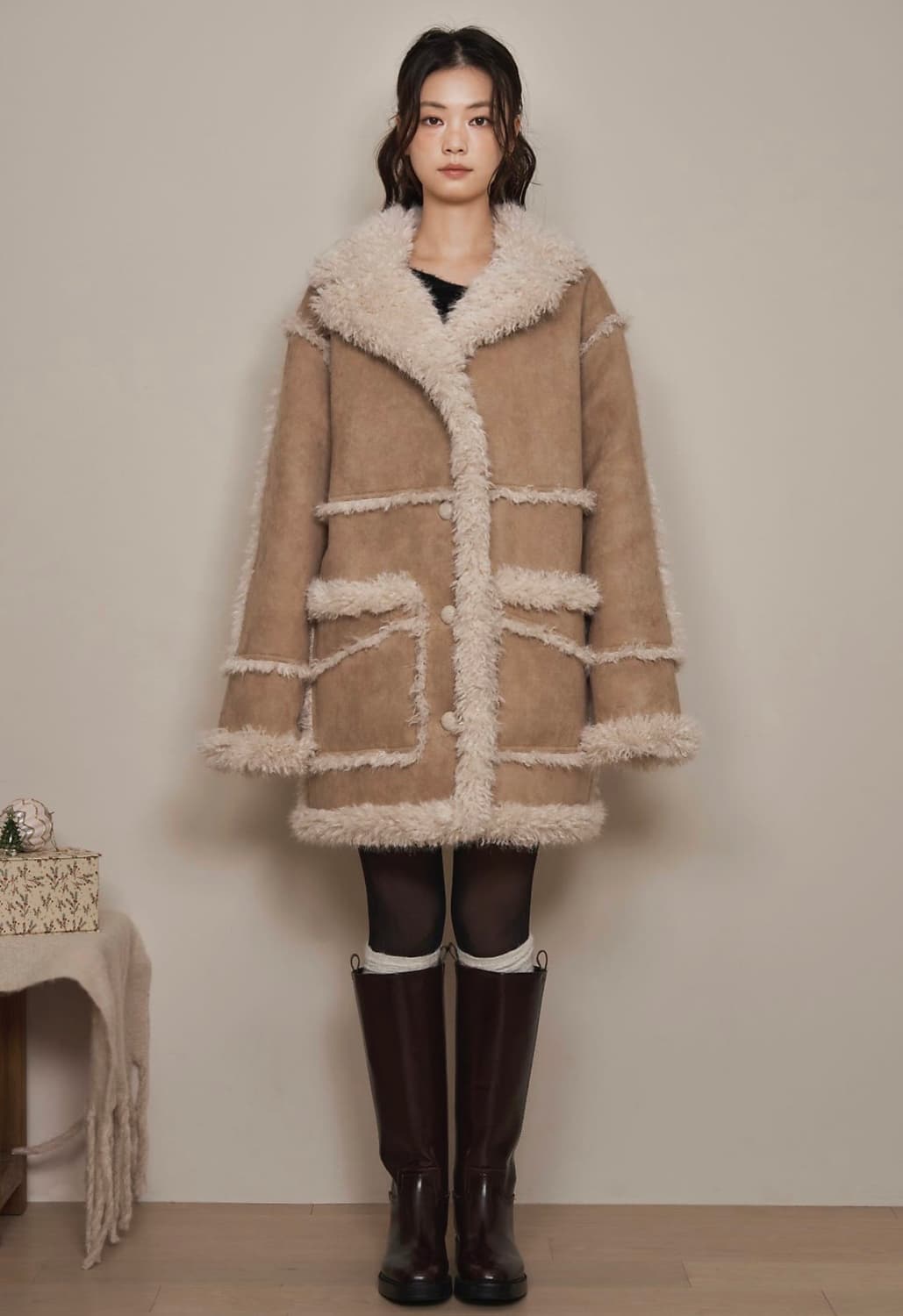 라츠유 무스탕 lotsyou_Camel Crest Mus 상품이미지1