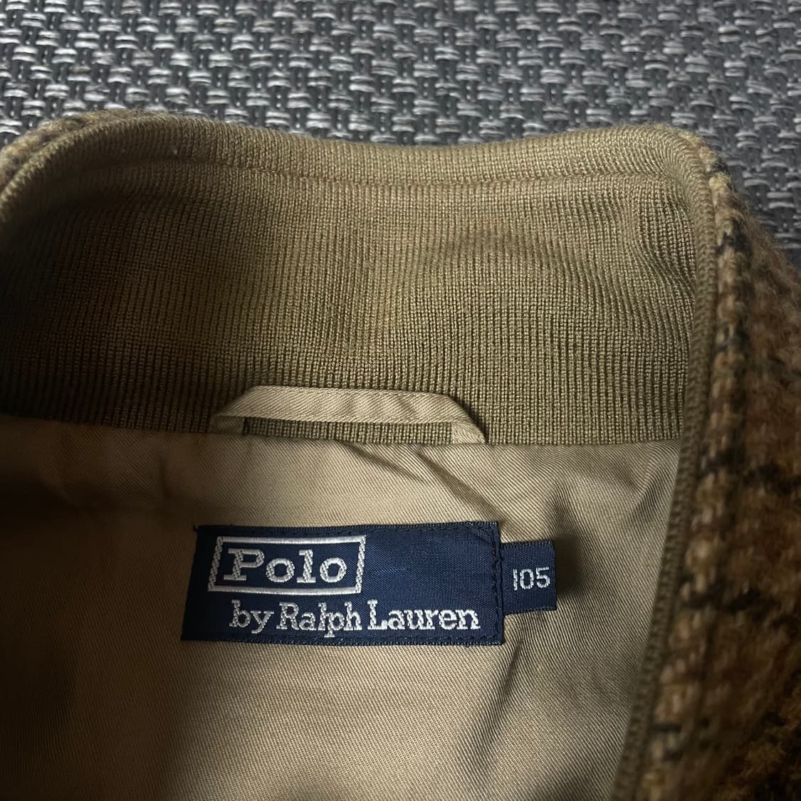 폴로랄프로렌 베이지 건클럽 체크 패턴 울 바라쿠타 자켓 105 상품이미지4