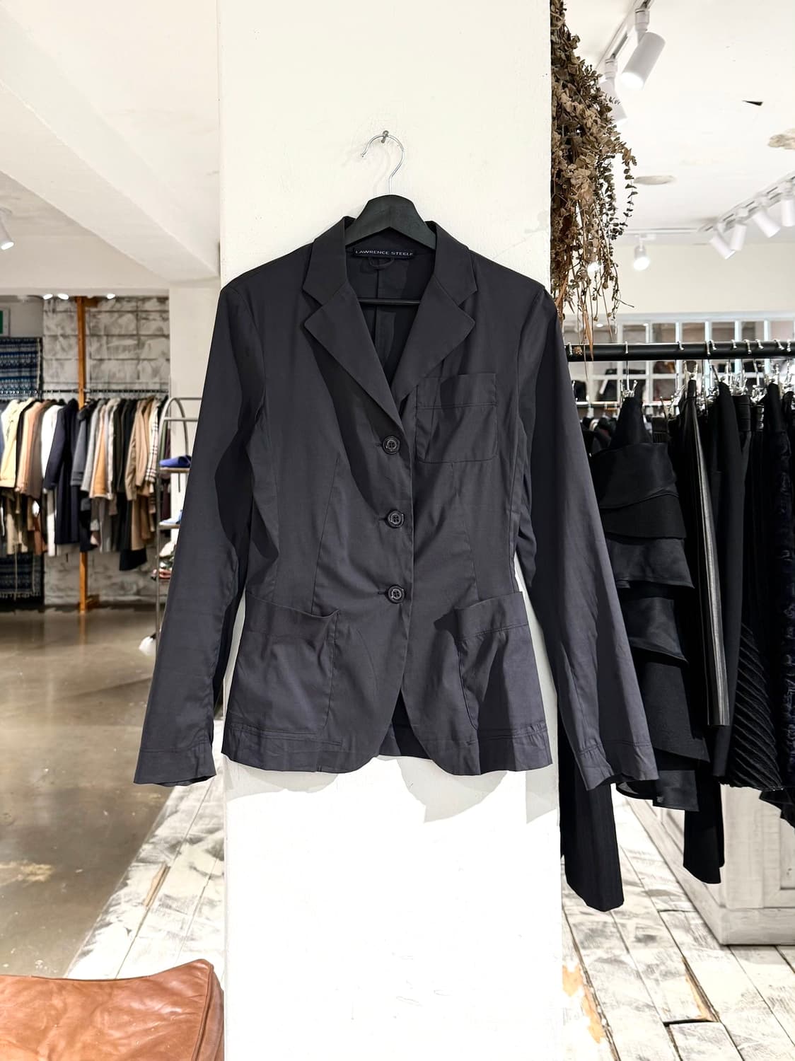 로렌스 스틸 다크네이비 코튼 블렌드 블레이저 자켓 상품이미지1