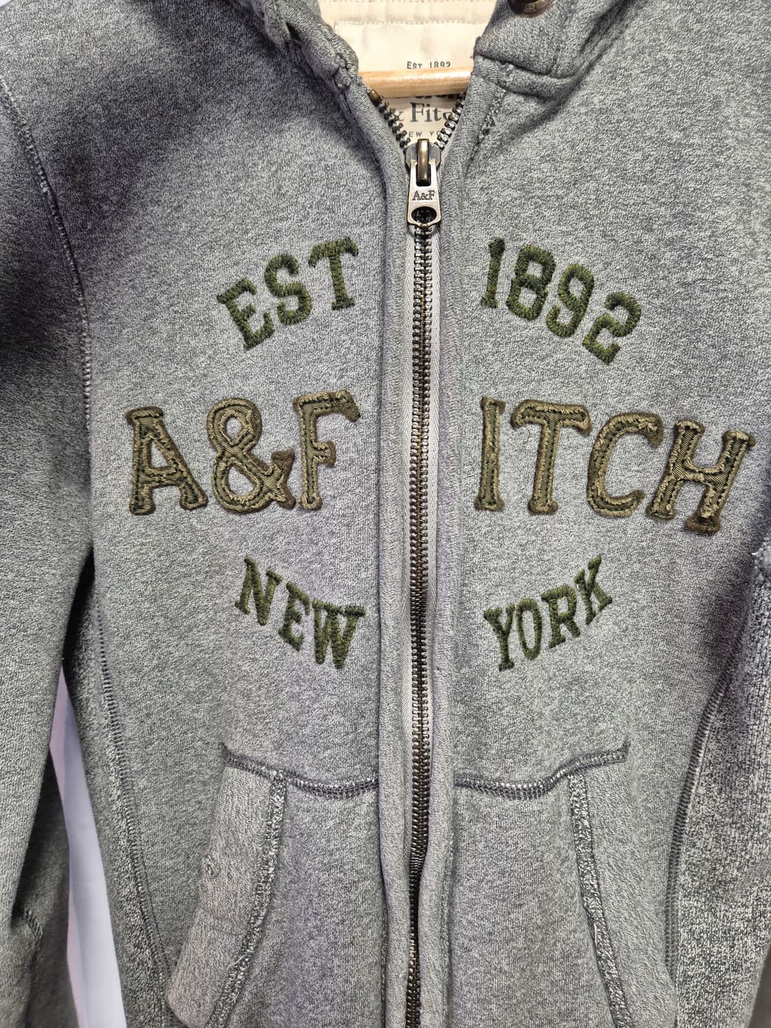 아베크롬비 Y2K 후드집업 그레이 S사이즈(상태S급) 상품이미지2