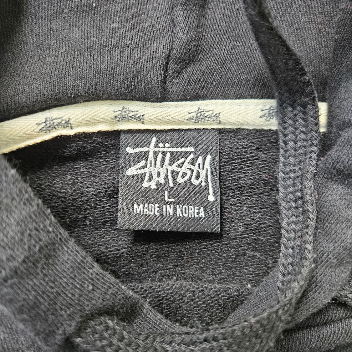 L 빈티지 블랙 후드티 0305Y 상품이미지3