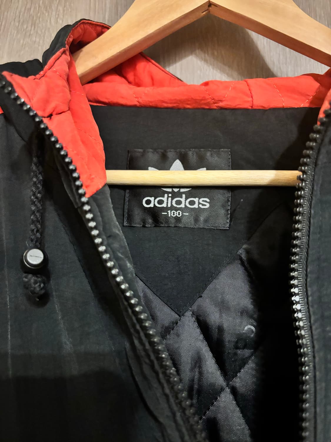 꾹디다스 아디다스 트랙 빈티지 패딩 집업 레드 100 L 상품이미지4