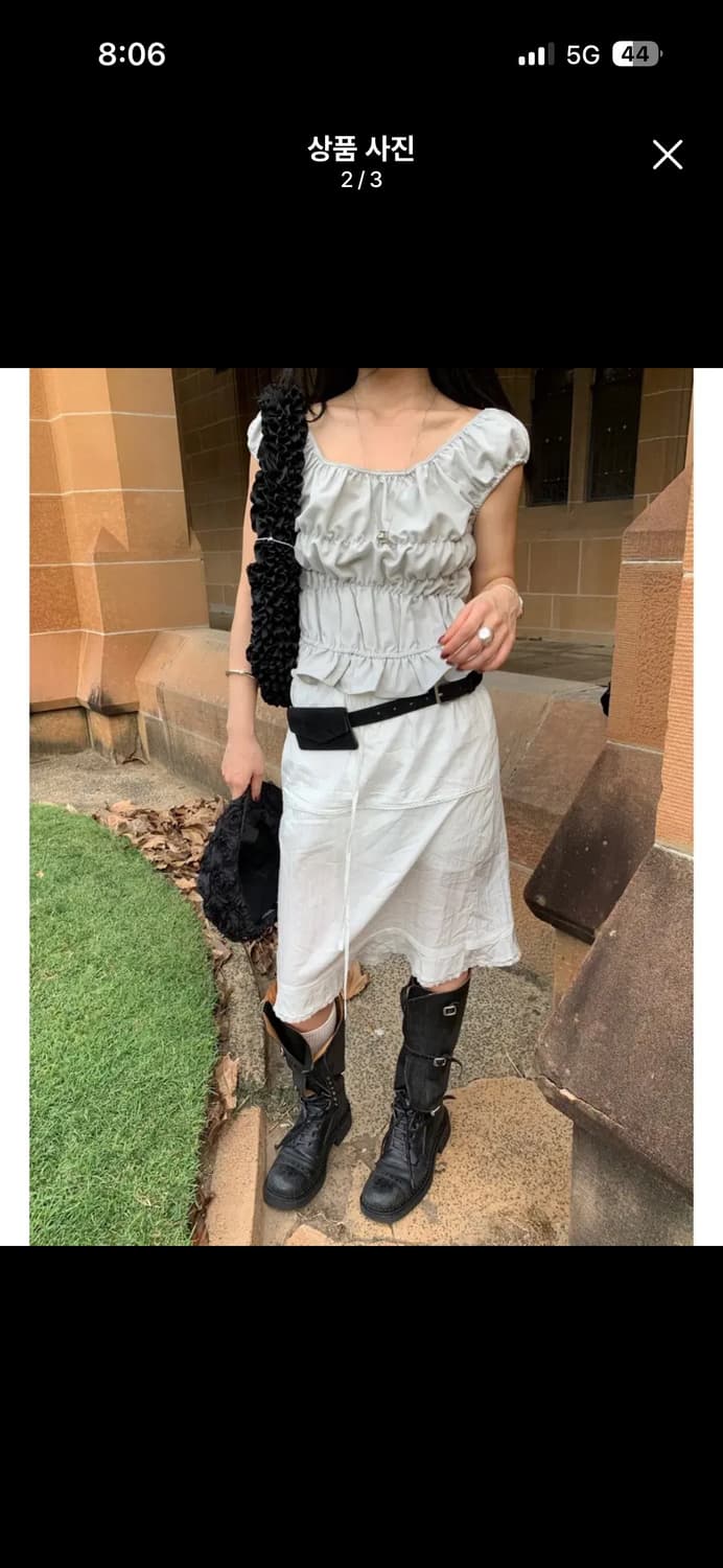 아키텍트 가든 오프 블라우스 그레이 상품이미지2