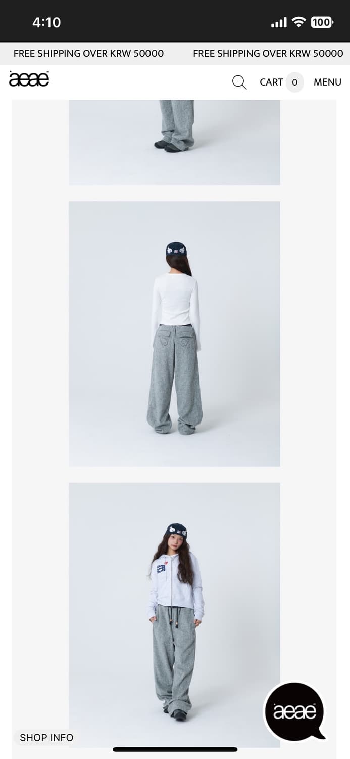 Aeae 엔젤바지 그레이 상품이미지3