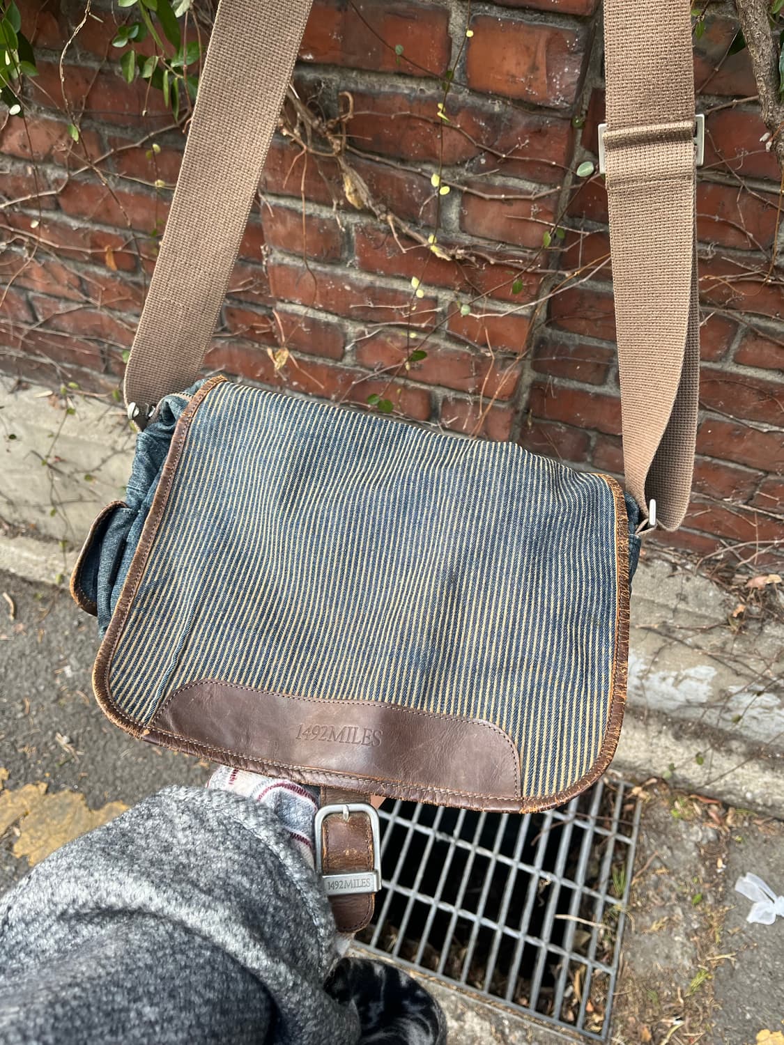 빈티지 데님 메신저 크로스 백 상품이미지3