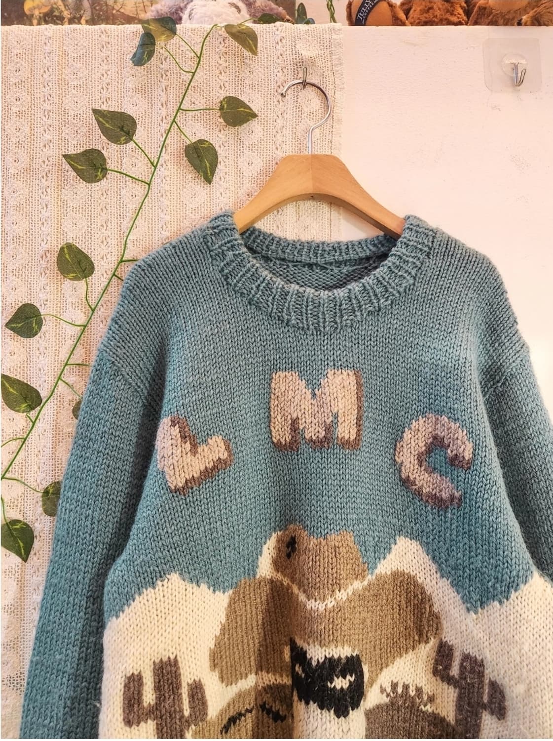 빈티지 선인장 핸드메이드 니트 상품이미지2