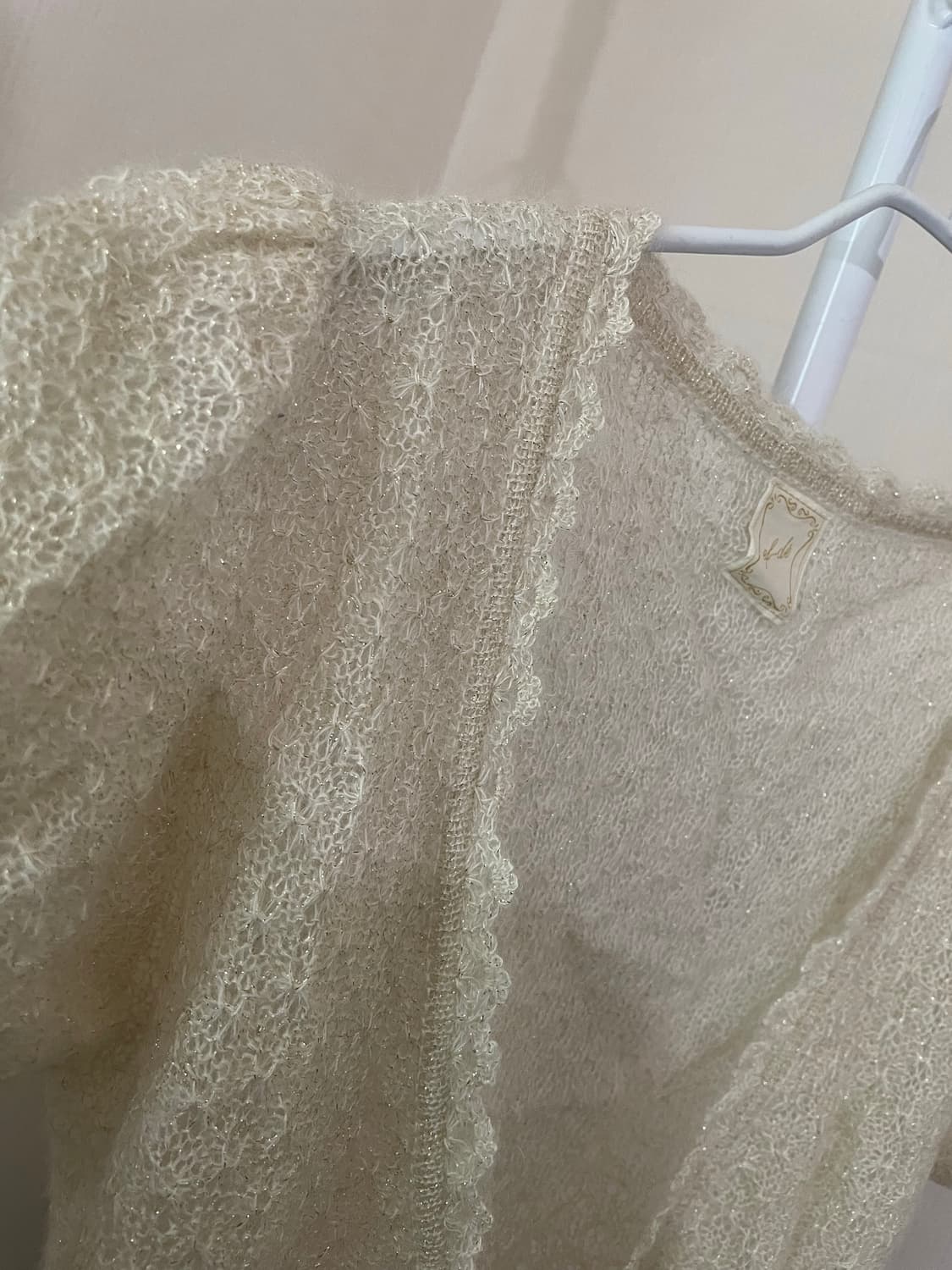 빈티지 발레코어 글리터 랩 니트 탑 상품이미지4