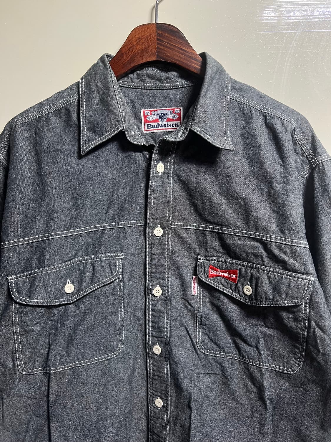 빈티지 버드와이저 워크 데님셔츠 상품이미지2