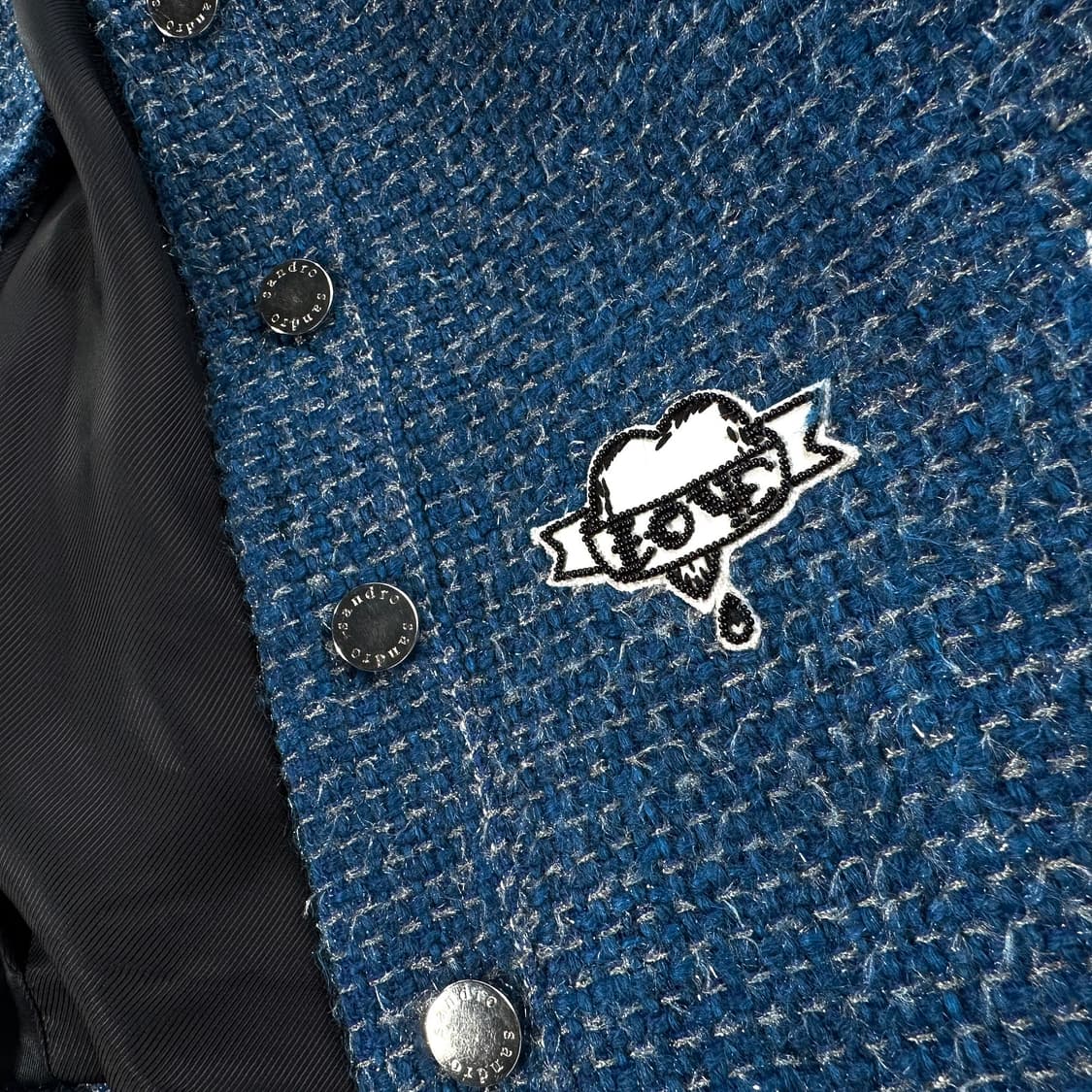 산드로 패치 디테일 울 트위드 자켓 상품이미지5