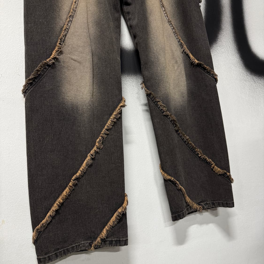 VTG 빈티지 샌드워싱 그런지 디테일 와이드 데님 팬츠 상품이미지4