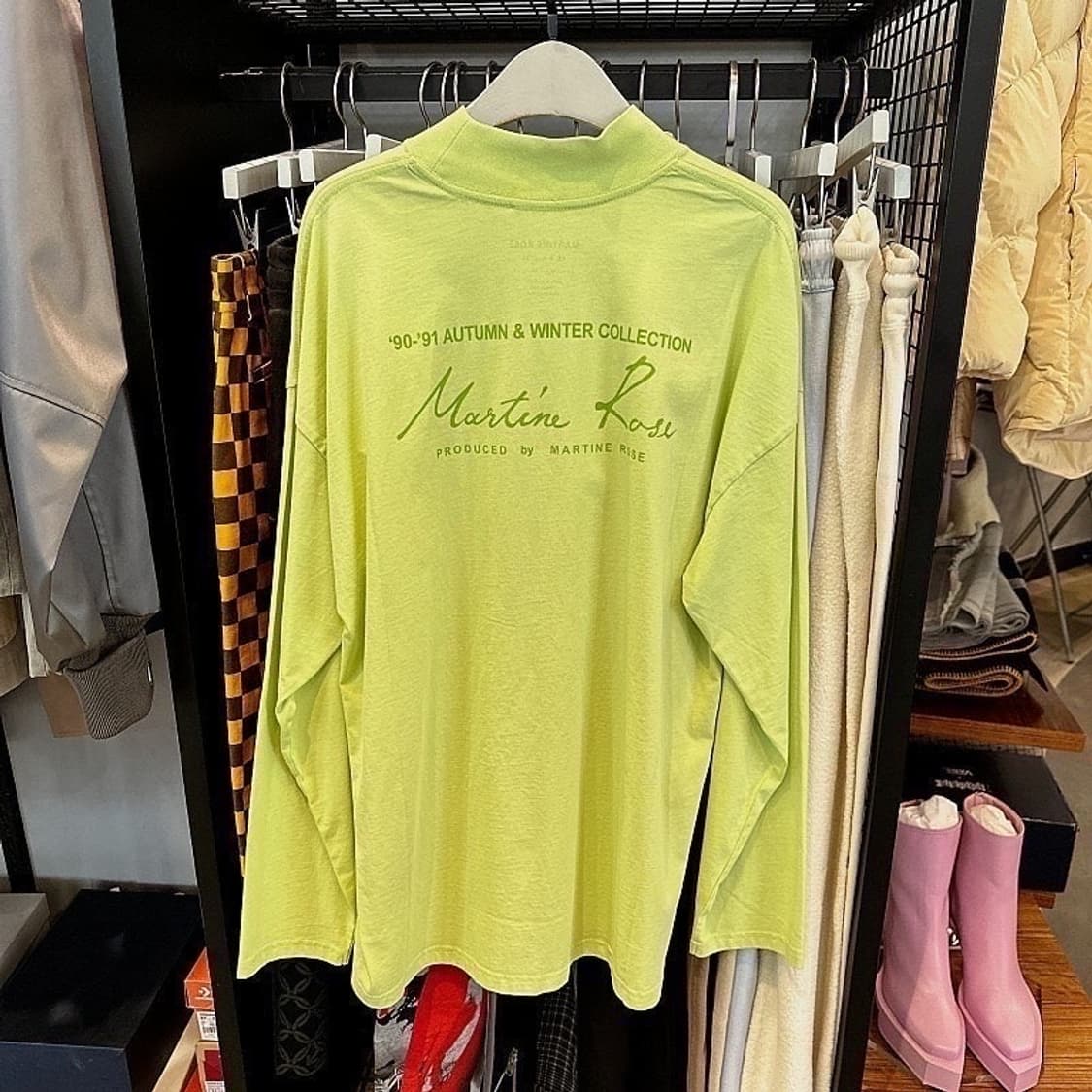(정품/새상품) 마틴 로즈 남성 파스텔그린 퍼넬넥 롱슬리브 상품이미지3