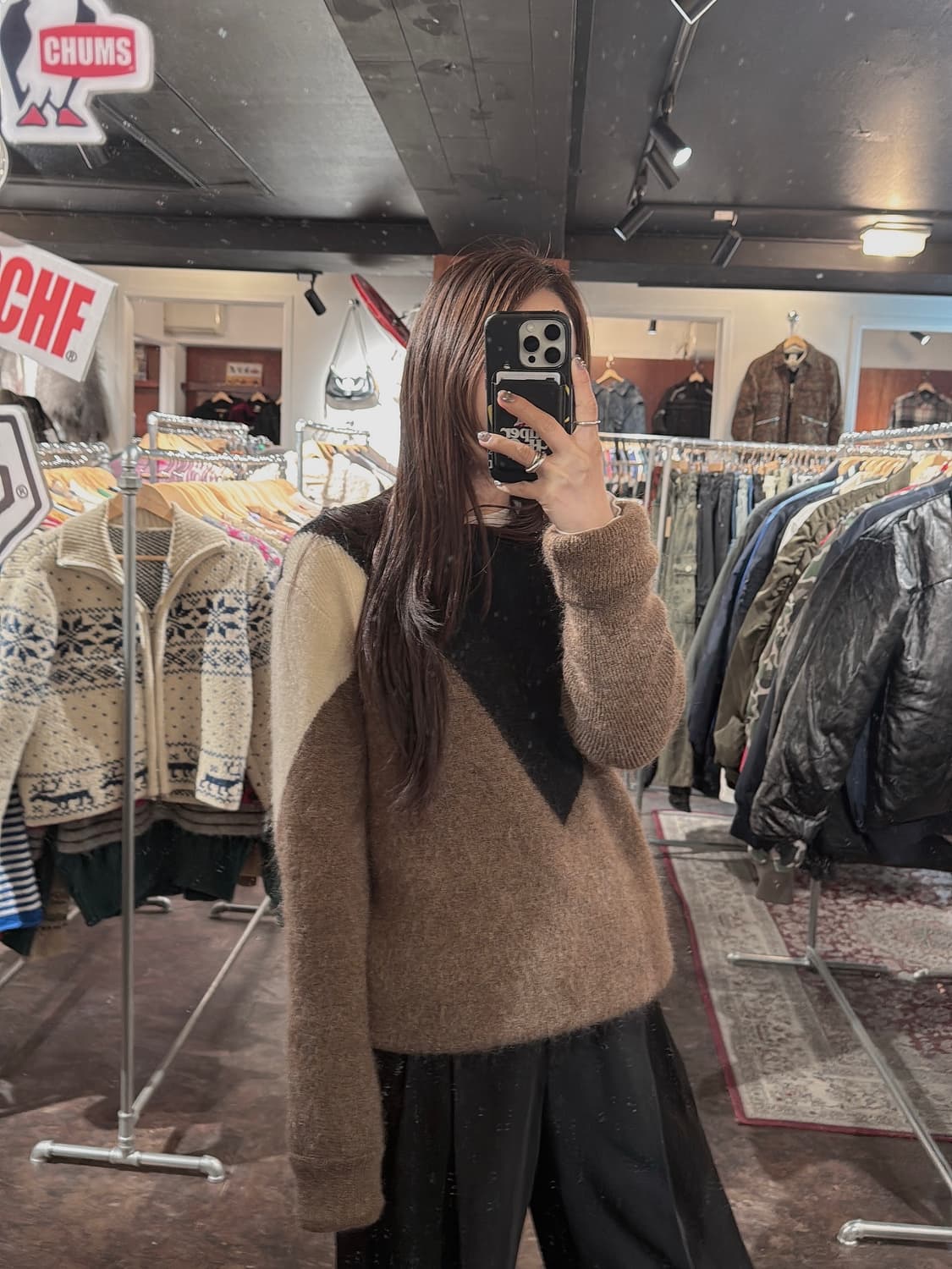 neil barrett 닐바렛 컬러블록 배색 모헤어 니트 xs 상품이미지6