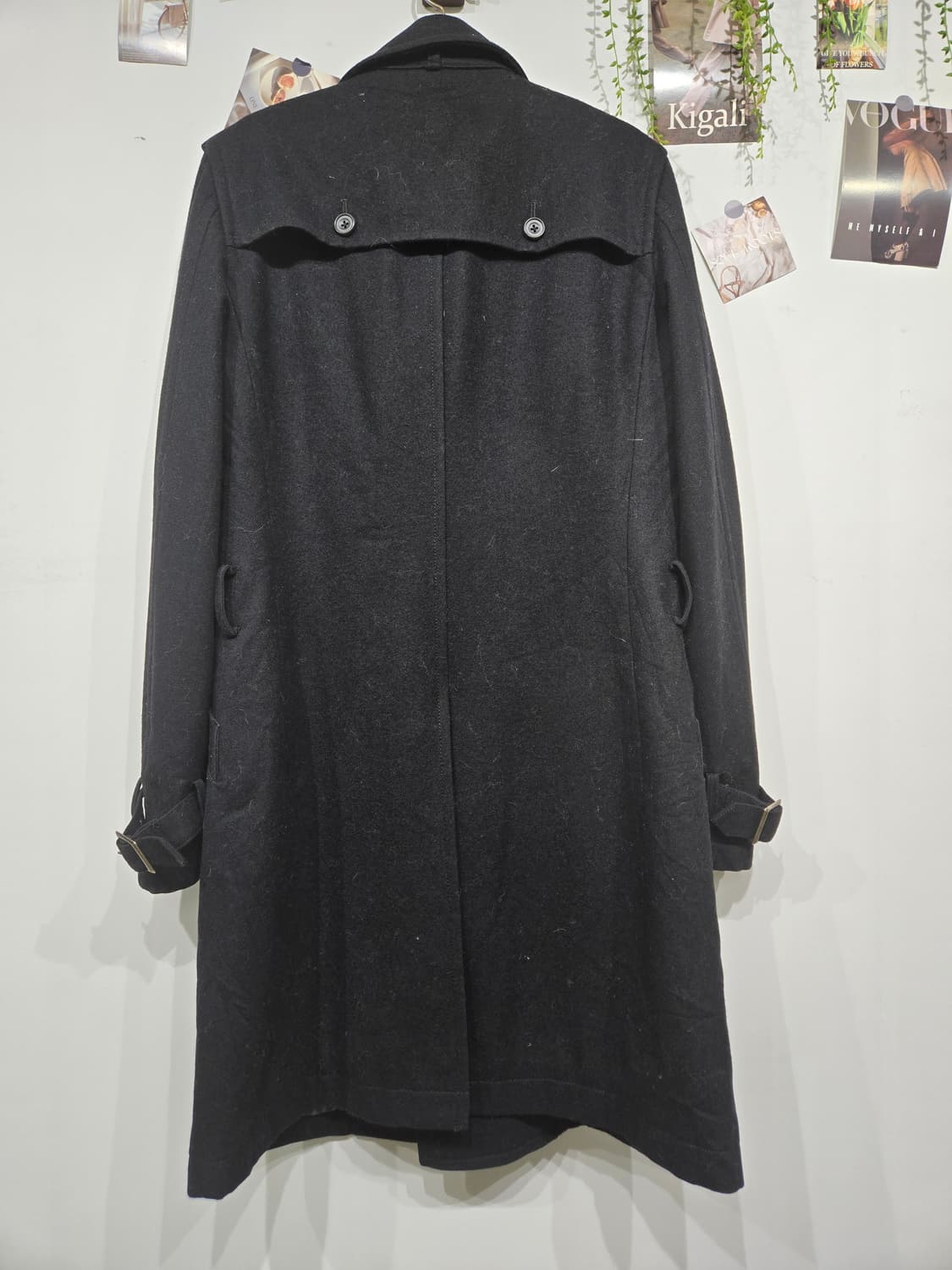 토네이도 마트 블랙 더블 버튼 롱 코트 상품이미지4