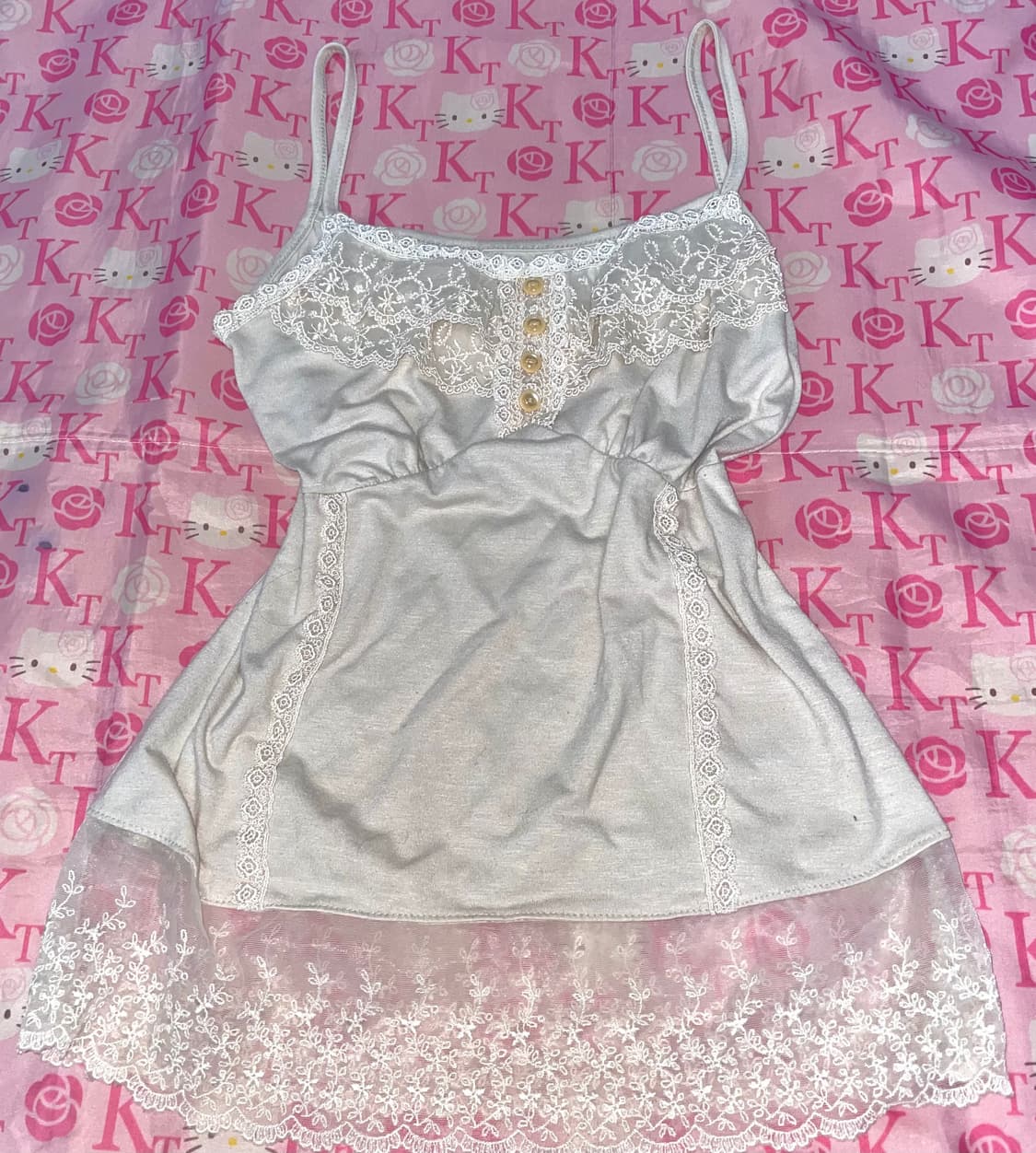 빈티지 모리걸 레이스 슬립 슬리브리스 나시  상품이미지1