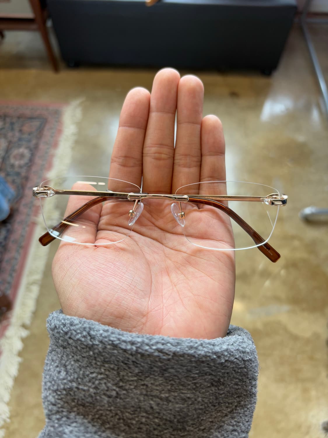 JPN 골드브라운 무테 안경 상품이미지5